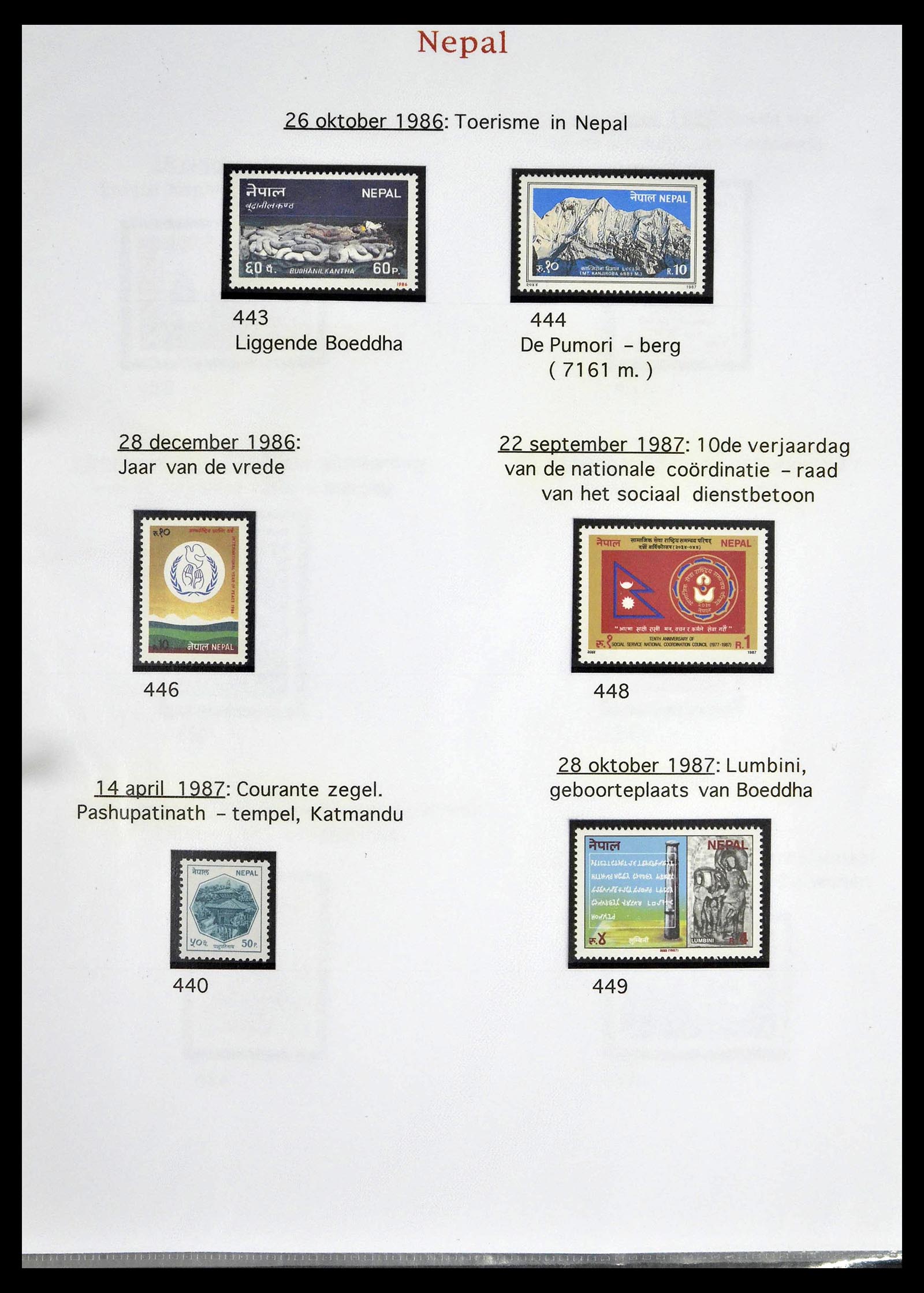 39313 0059 - Postzegelverzameling 39313 Nepal 1881-1999.
