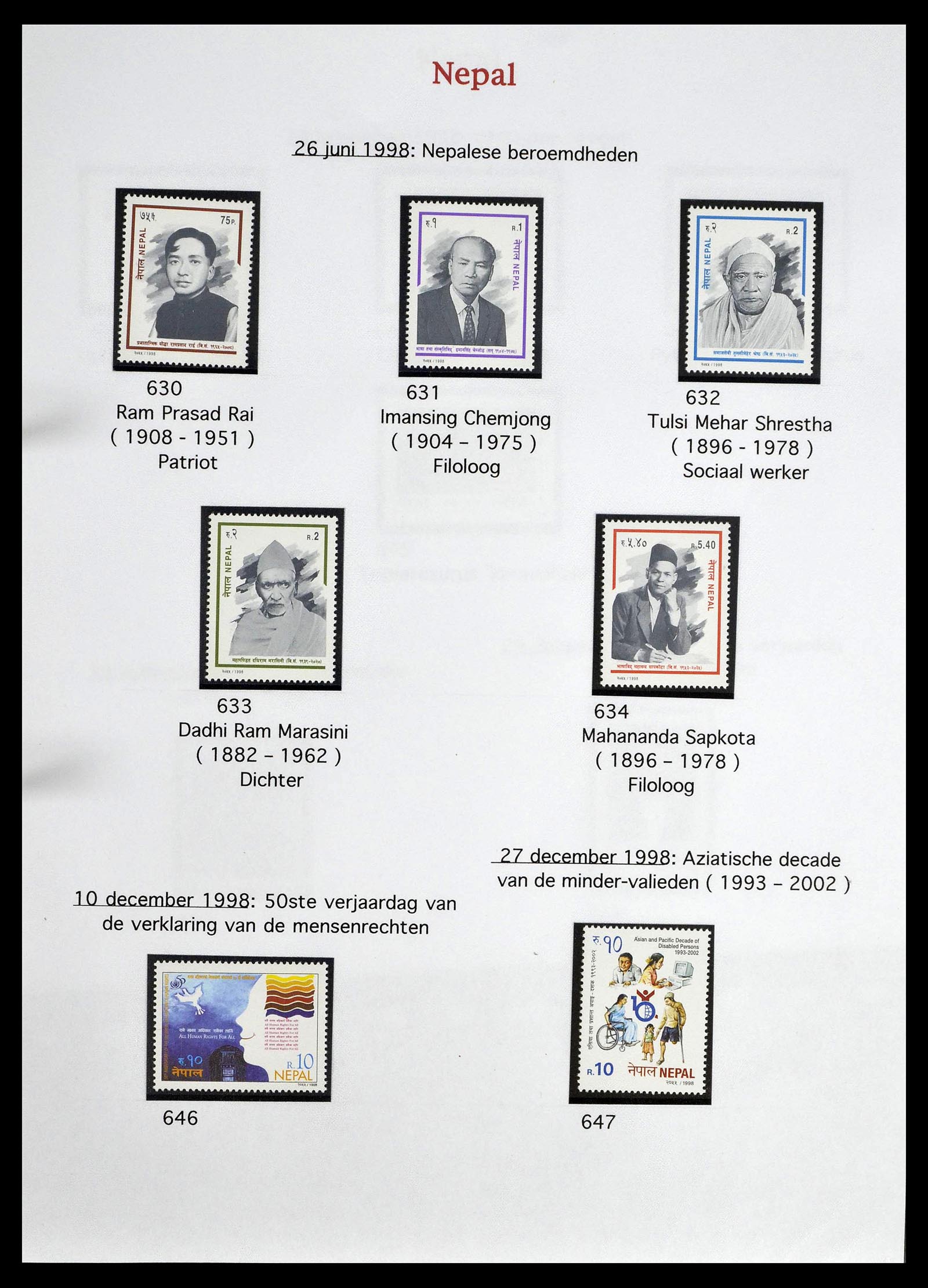 39313 0088 - Postzegelverzameling 39313 Nepal 1881-1999.