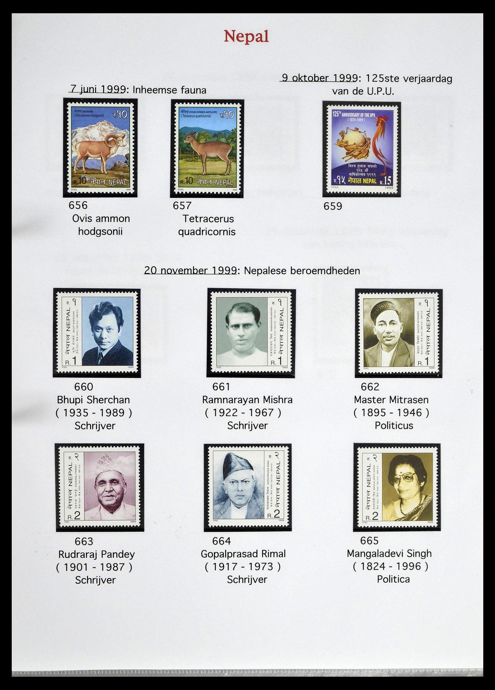 39313 0091 - Postzegelverzameling 39313 Nepal 1881-1999.