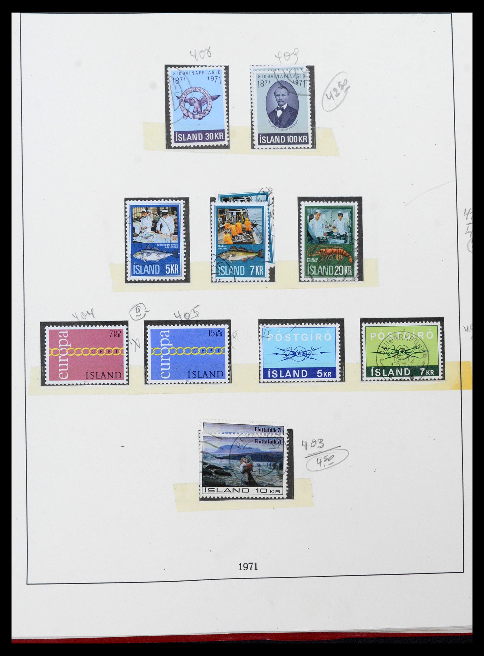 39320 0052 - Stamp collection 39320 Iceland 1873-1982.
