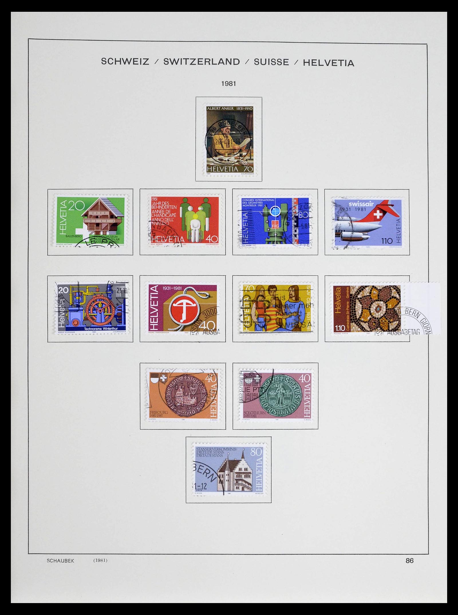 39322 0003 - Stamp collection 39322 Switzerland 1980-2011.