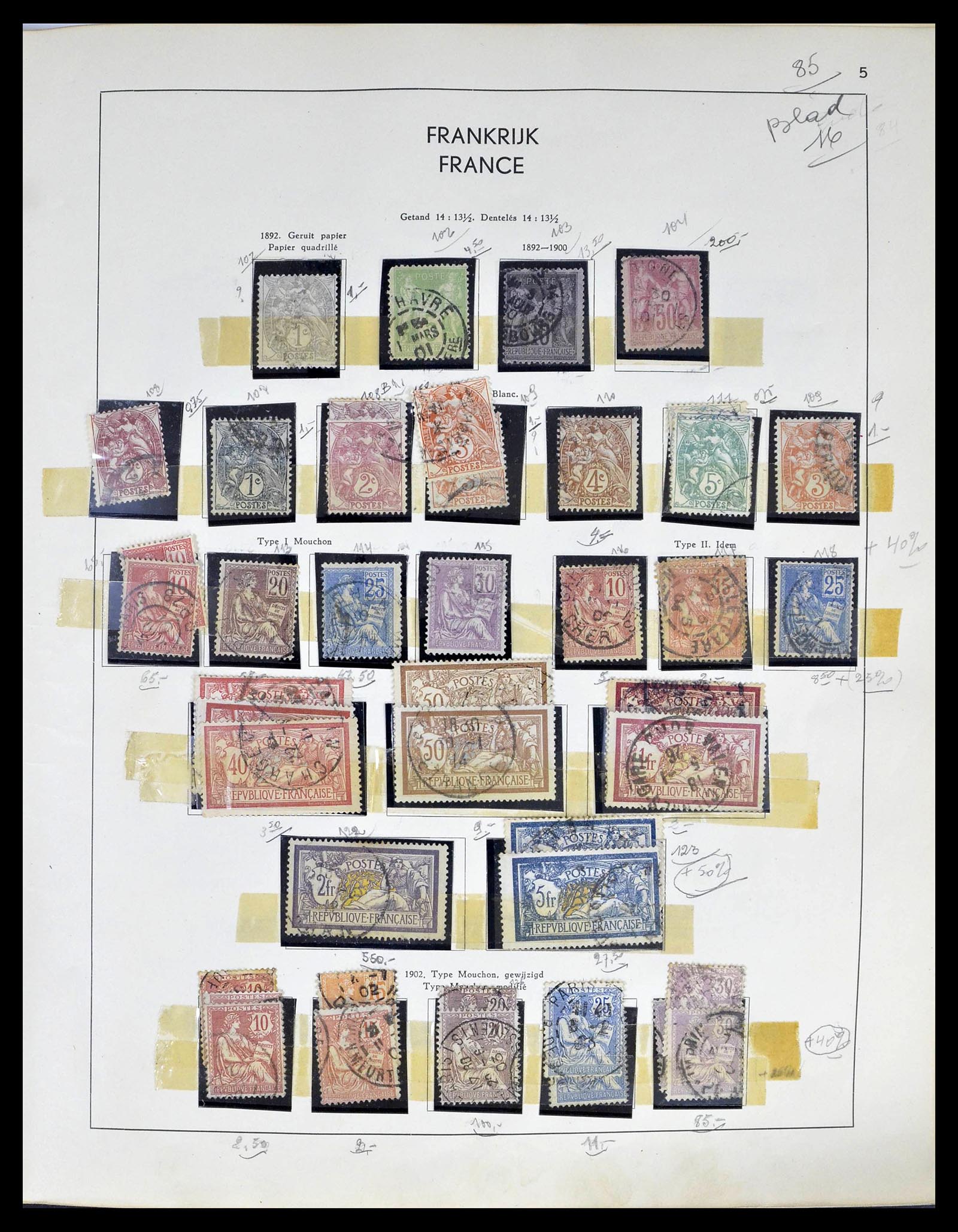 39325 0002 - Postzegelverzameling 39325 Frankrijk 1876-1968.