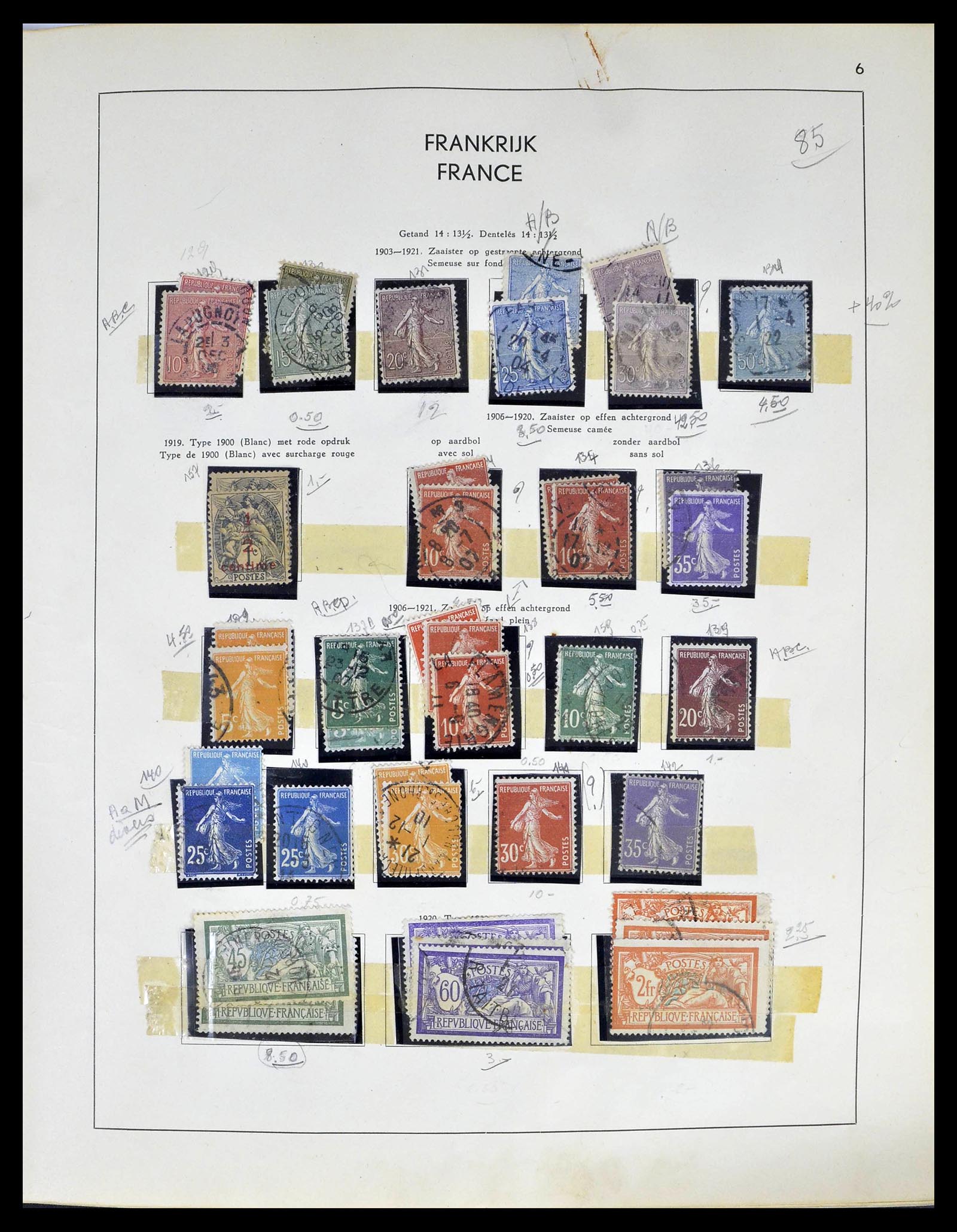 39325 0003 - Postzegelverzameling 39325 Frankrijk 1876-1968.