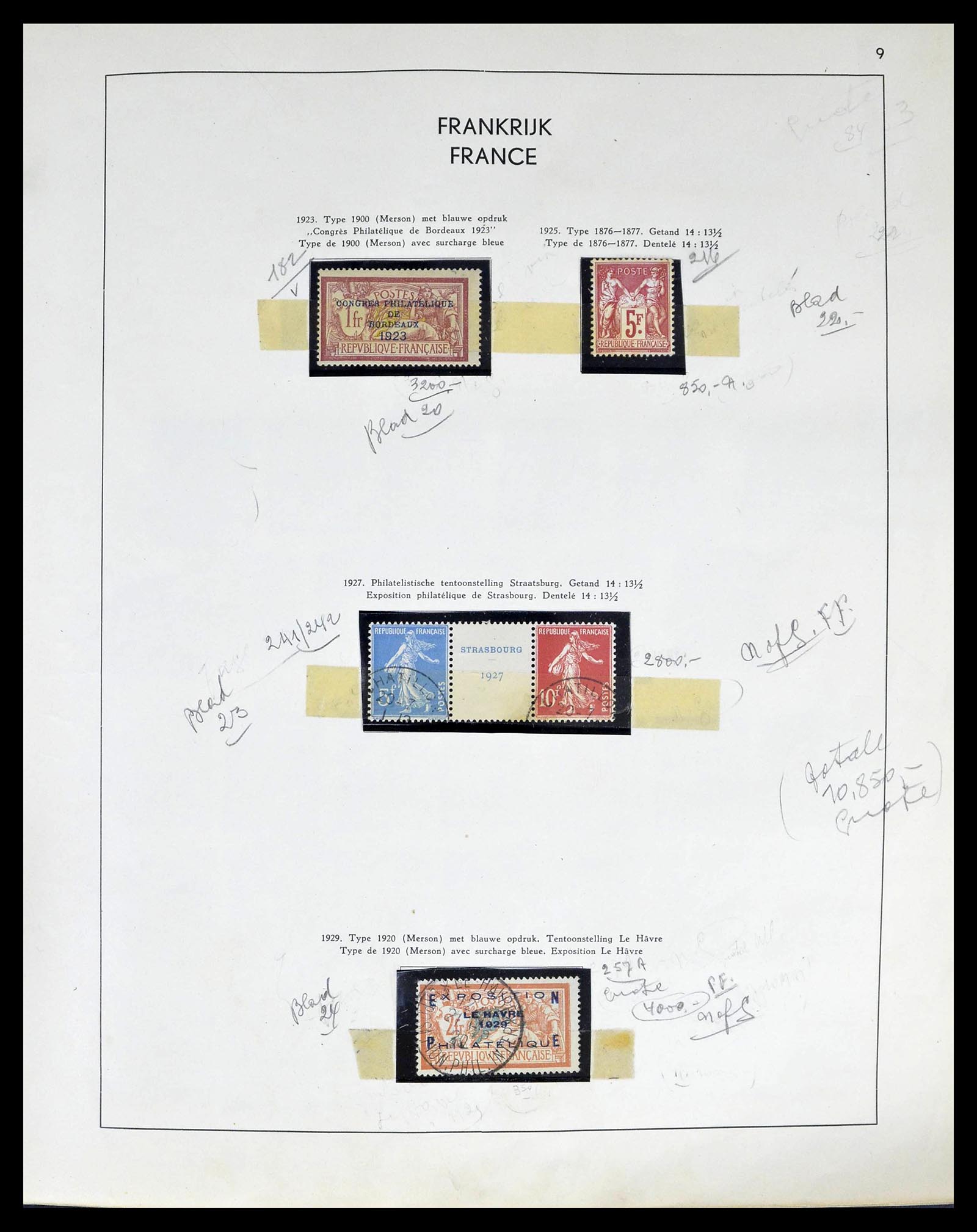 39325 0006 - Postzegelverzameling 39325 Frankrijk 1876-1968.