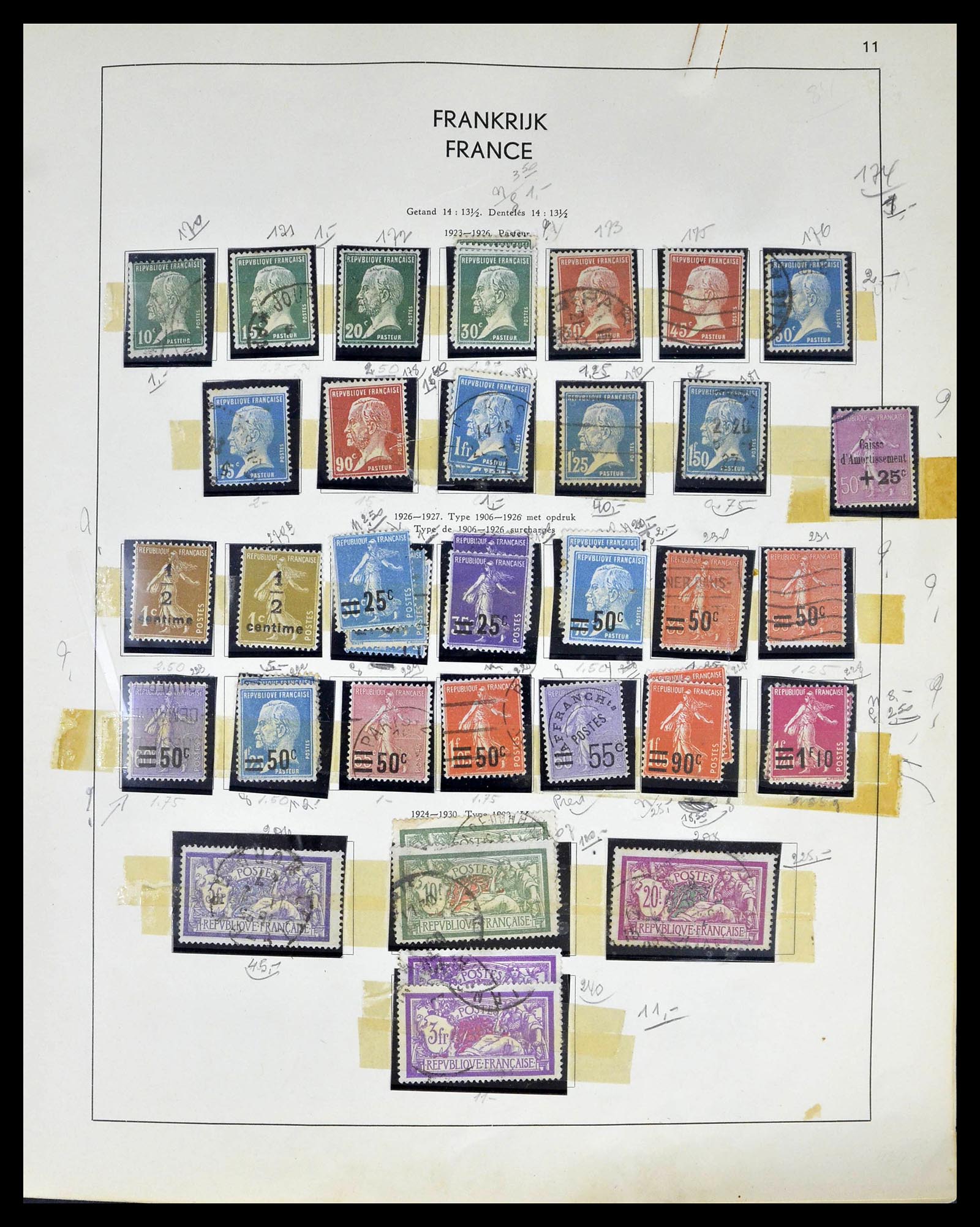 39325 0009 - Postzegelverzameling 39325 Frankrijk 1876-1968.