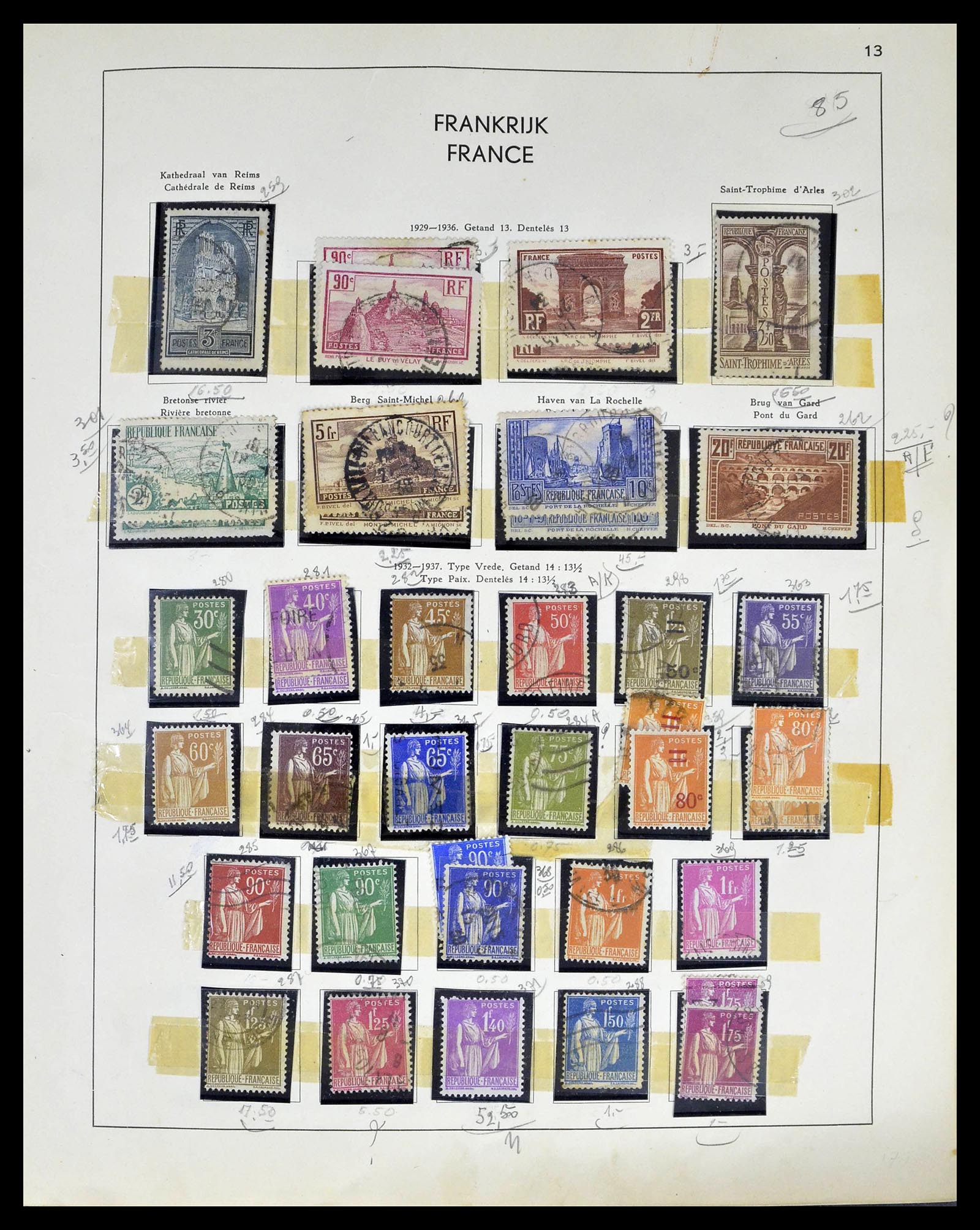 39325 0010 - Postzegelverzameling 39325 Frankrijk 1876-1968.