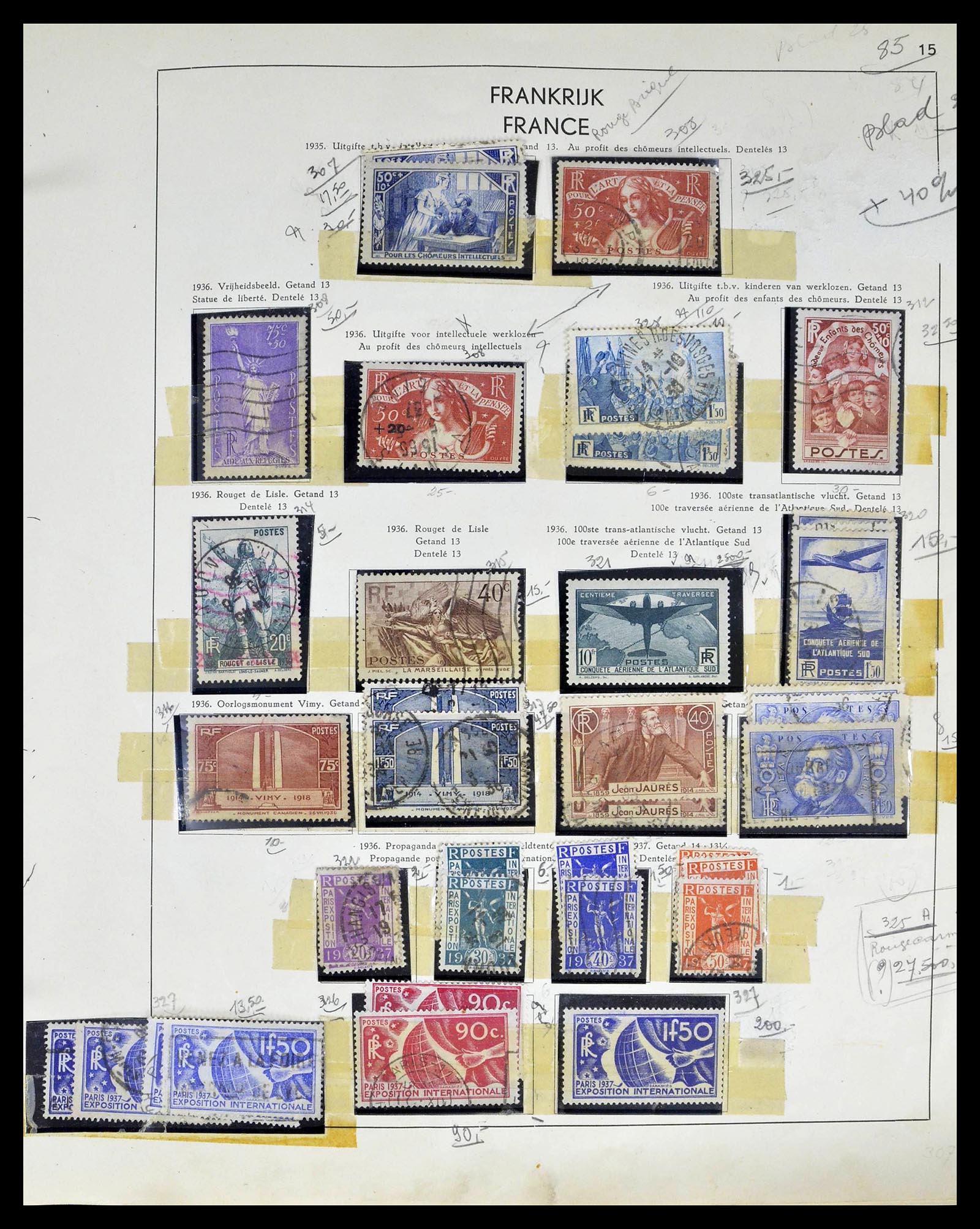39325 0012 - Postzegelverzameling 39325 Frankrijk 1876-1968.