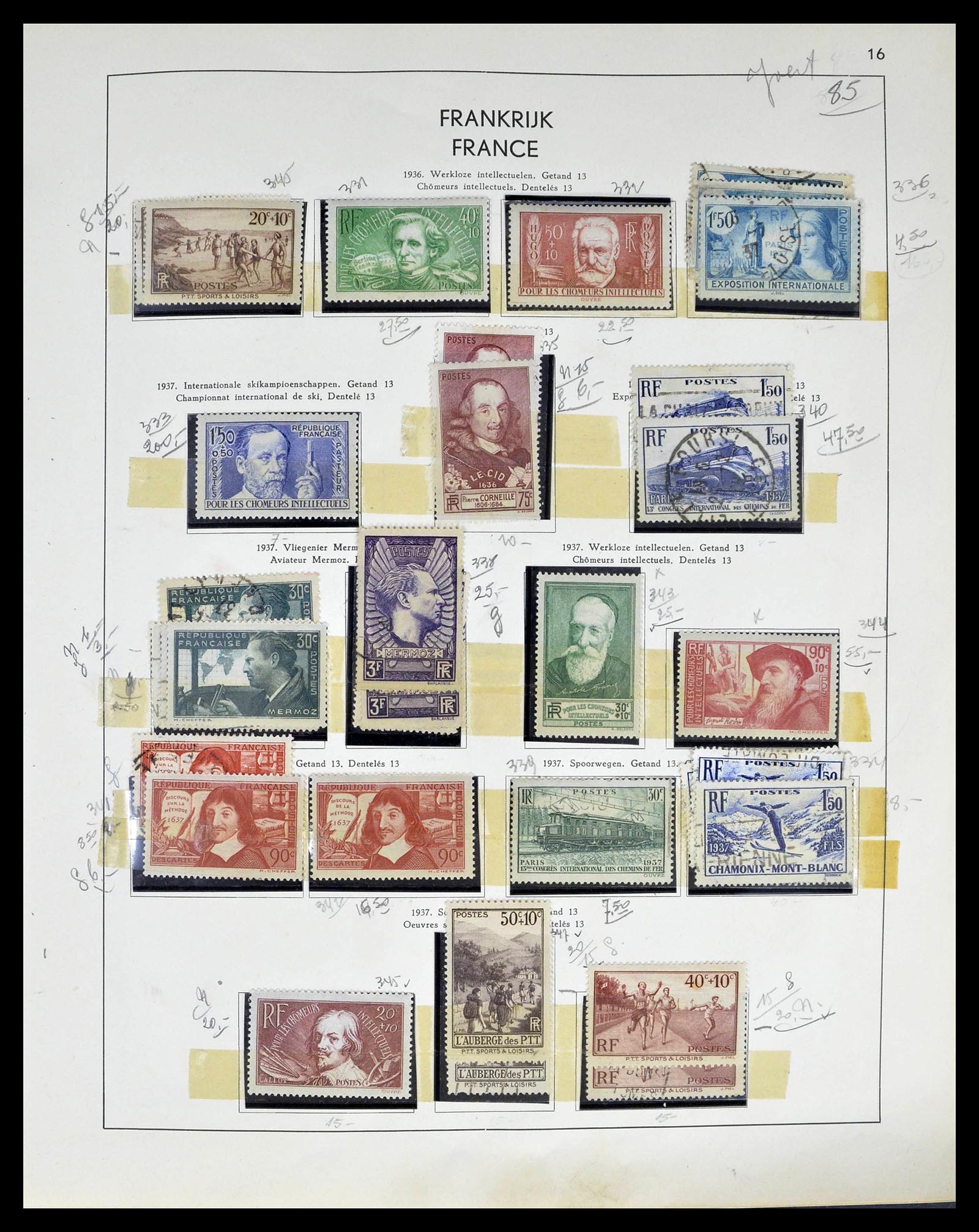 39325 0013 - Postzegelverzameling 39325 Frankrijk 1876-1968.
