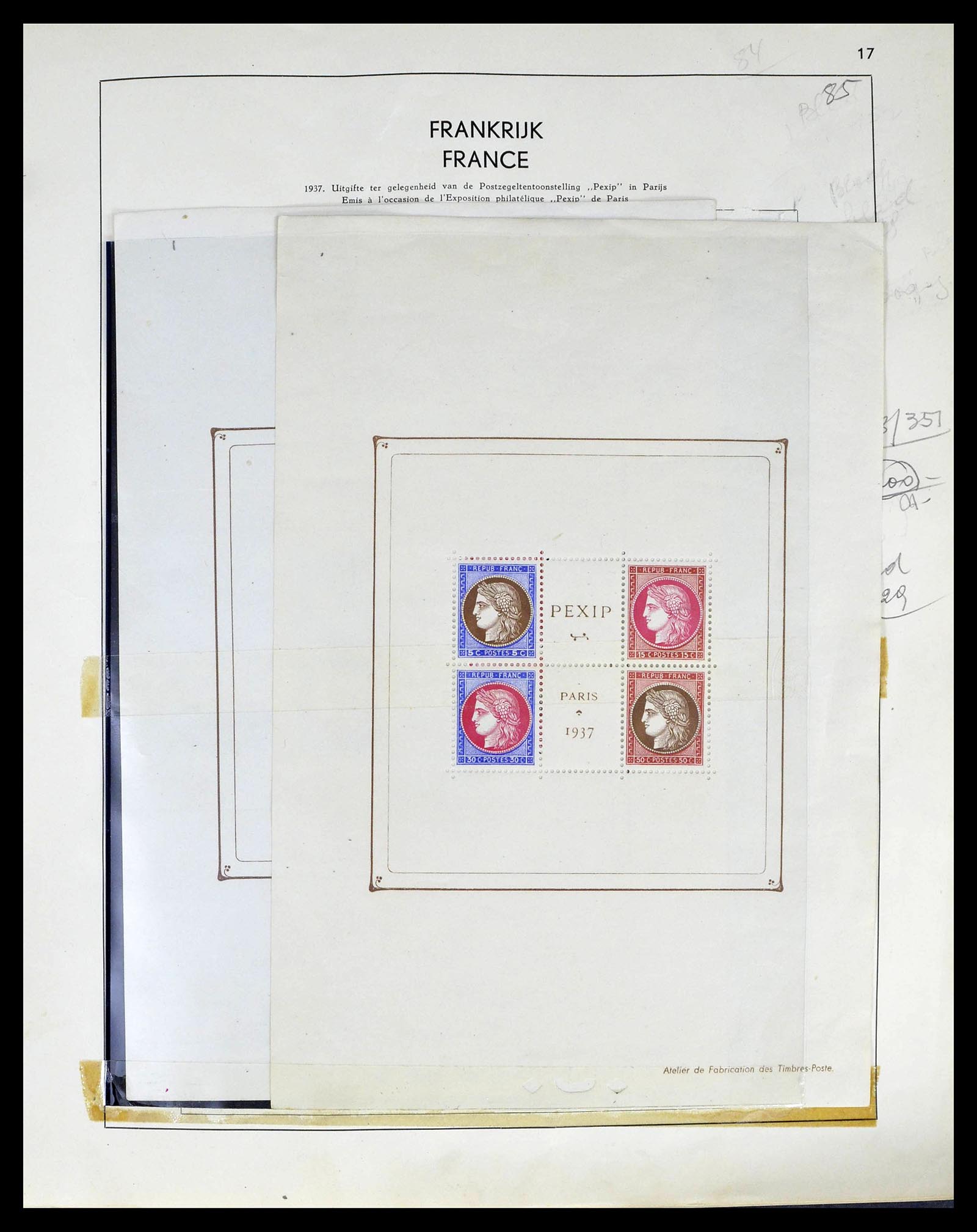 39325 0014 - Postzegelverzameling 39325 Frankrijk 1876-1968.