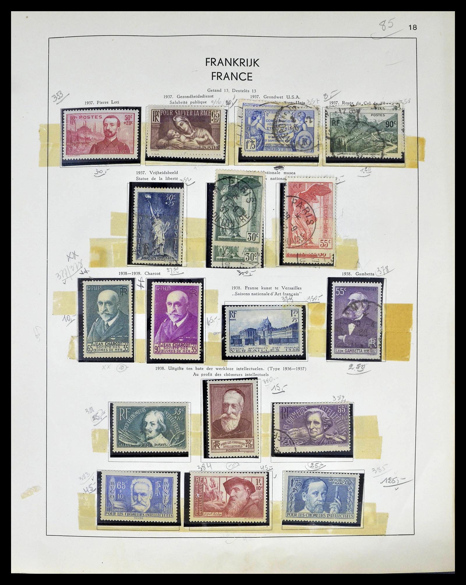 39325 0015 - Postzegelverzameling 39325 Frankrijk 1876-1968.