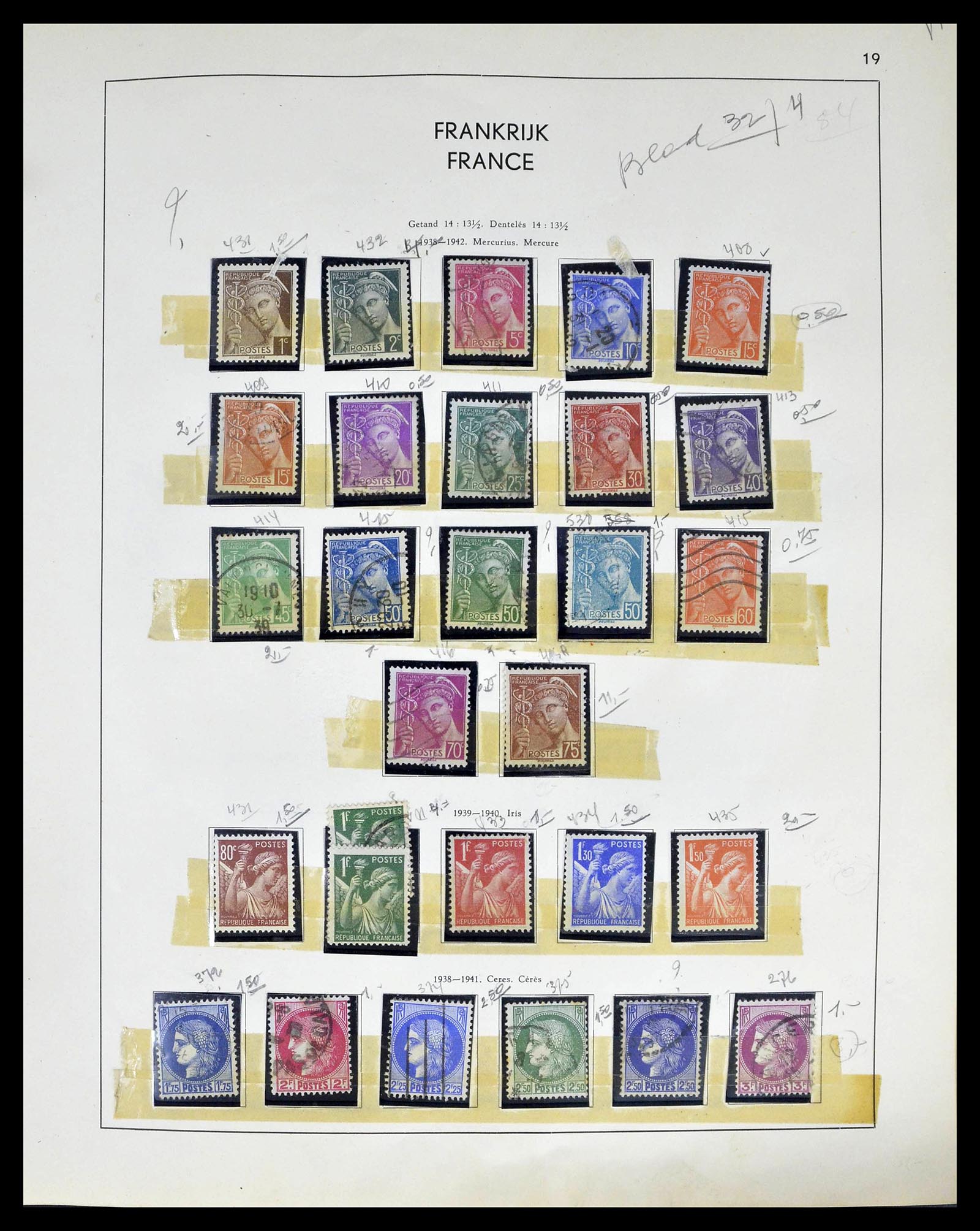 39325 0016 - Postzegelverzameling 39325 Frankrijk 1876-1968.