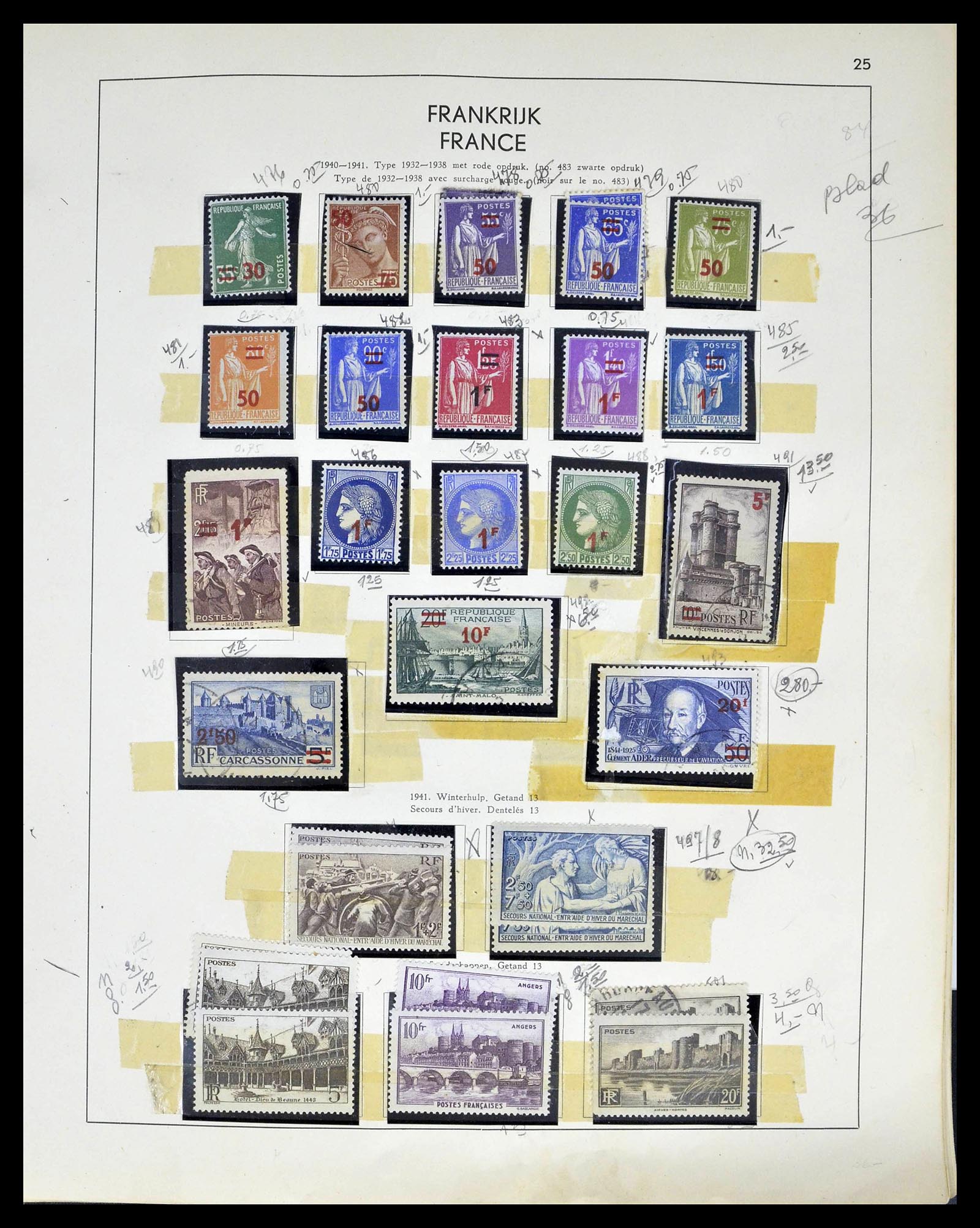 39325 0023 - Postzegelverzameling 39325 Frankrijk 1876-1968.