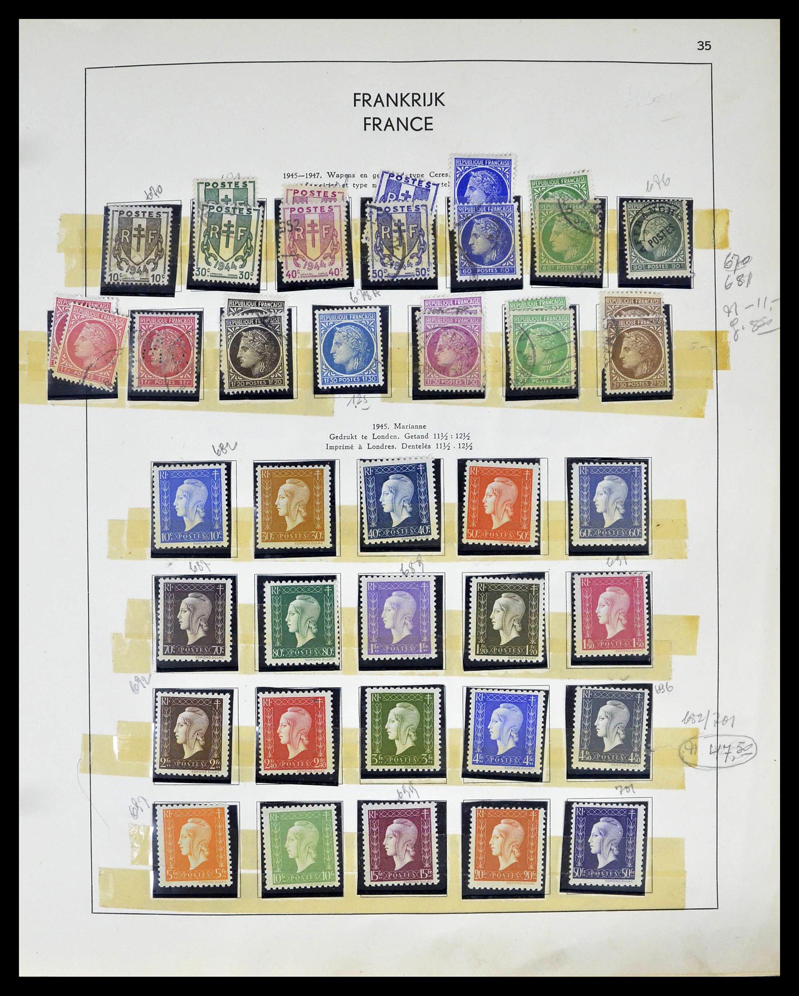 39325 0034 - Postzegelverzameling 39325 Frankrijk 1876-1968.