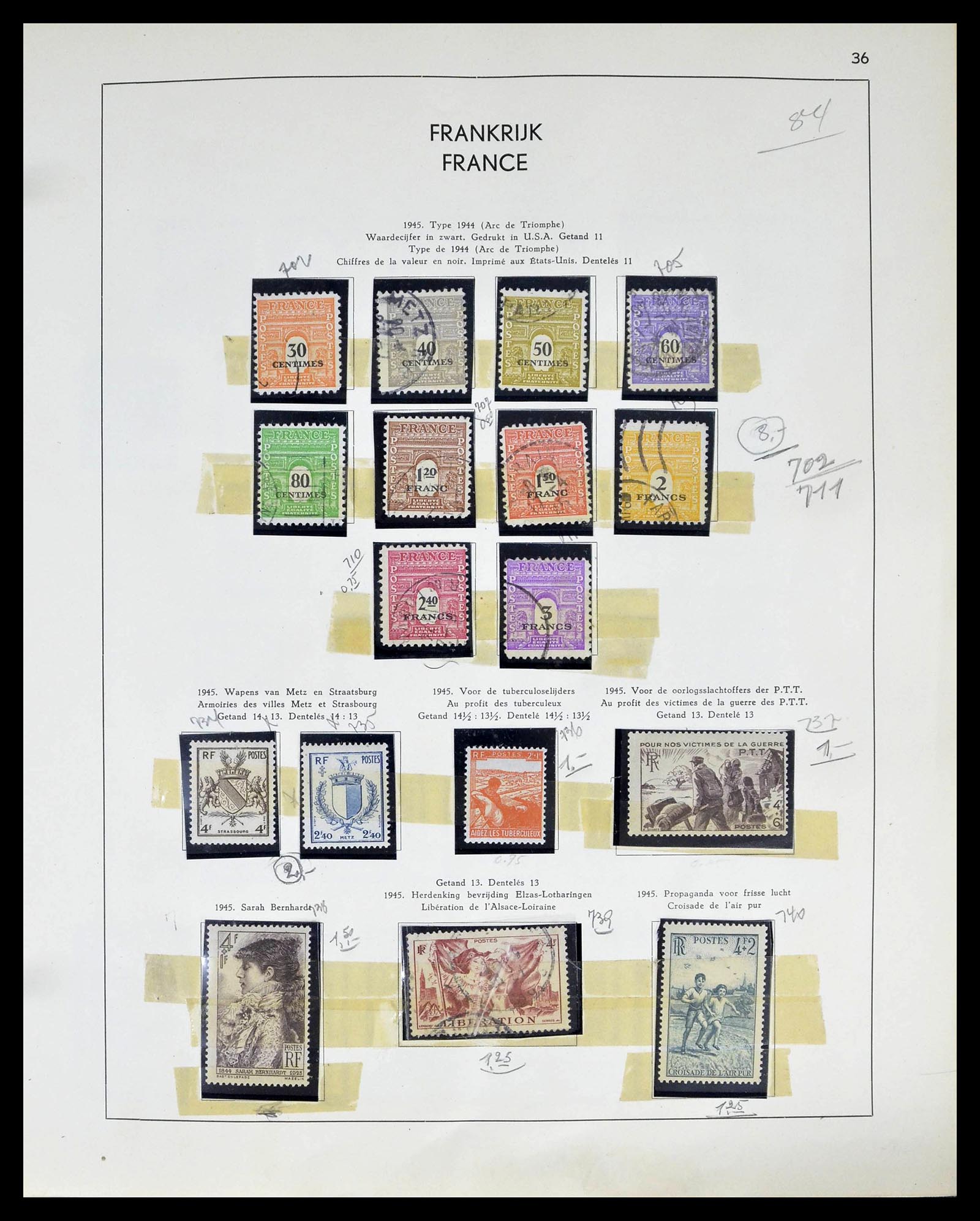 39325 0035 - Postzegelverzameling 39325 Frankrijk 1876-1968.