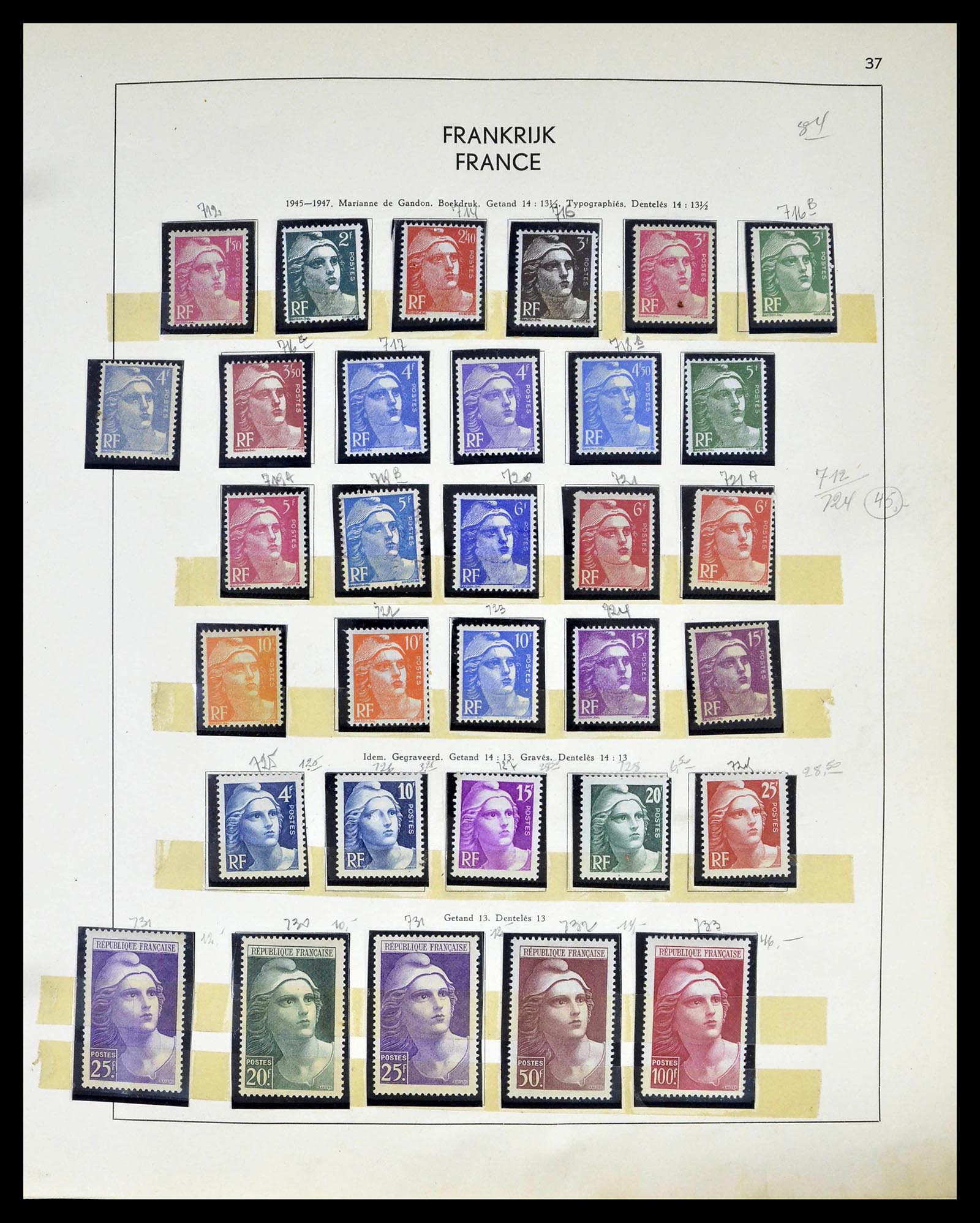 39325 0036 - Postzegelverzameling 39325 Frankrijk 1876-1968.