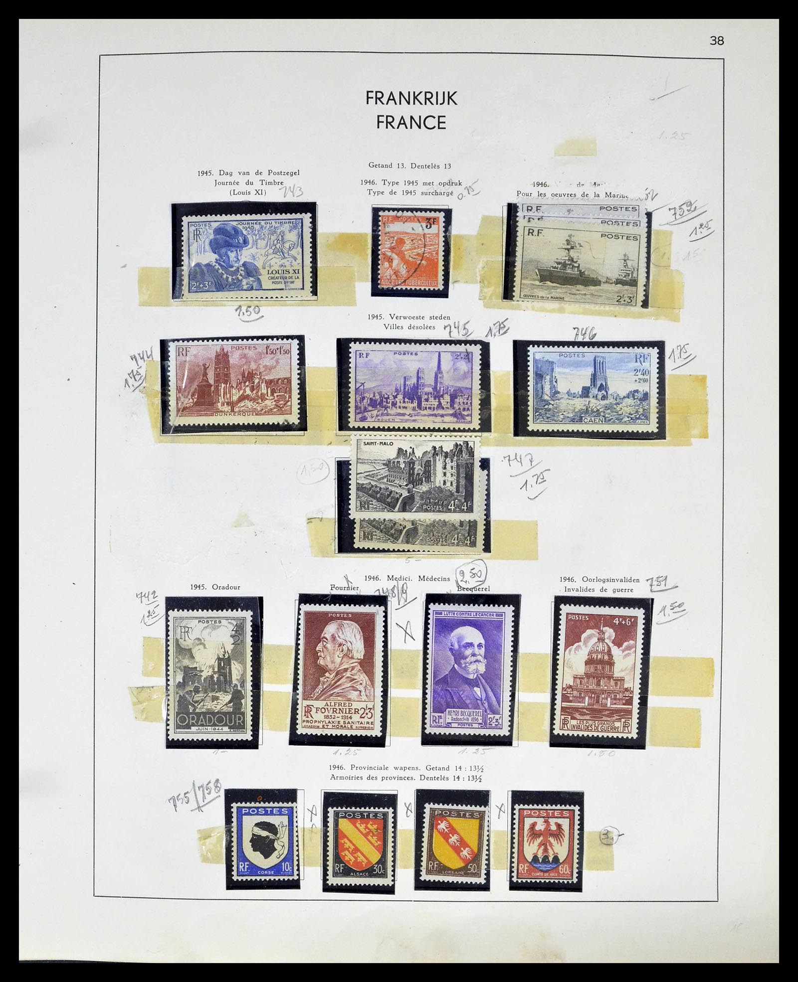 39325 0038 - Postzegelverzameling 39325 Frankrijk 1876-1968.