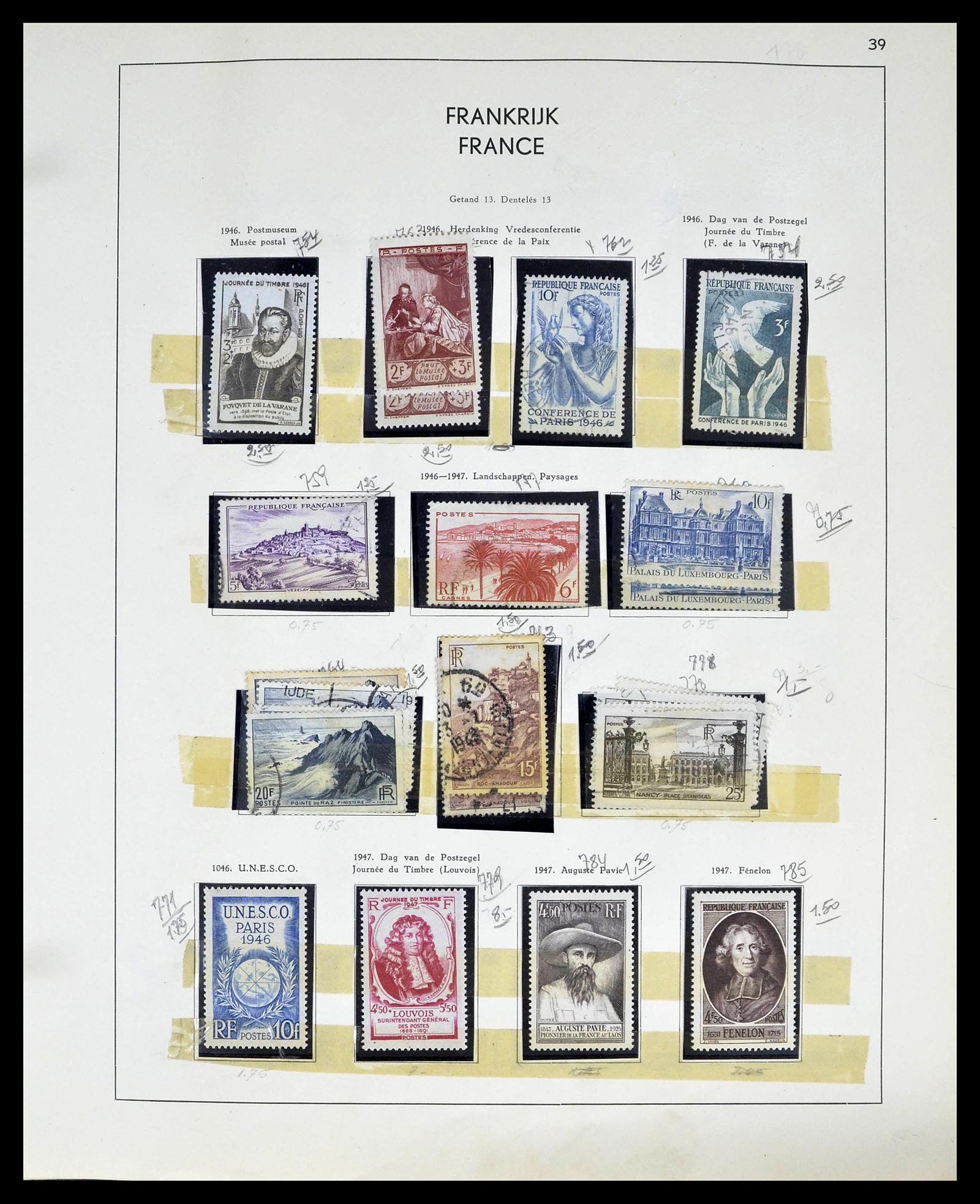 39325 0039 - Postzegelverzameling 39325 Frankrijk 1876-1968.