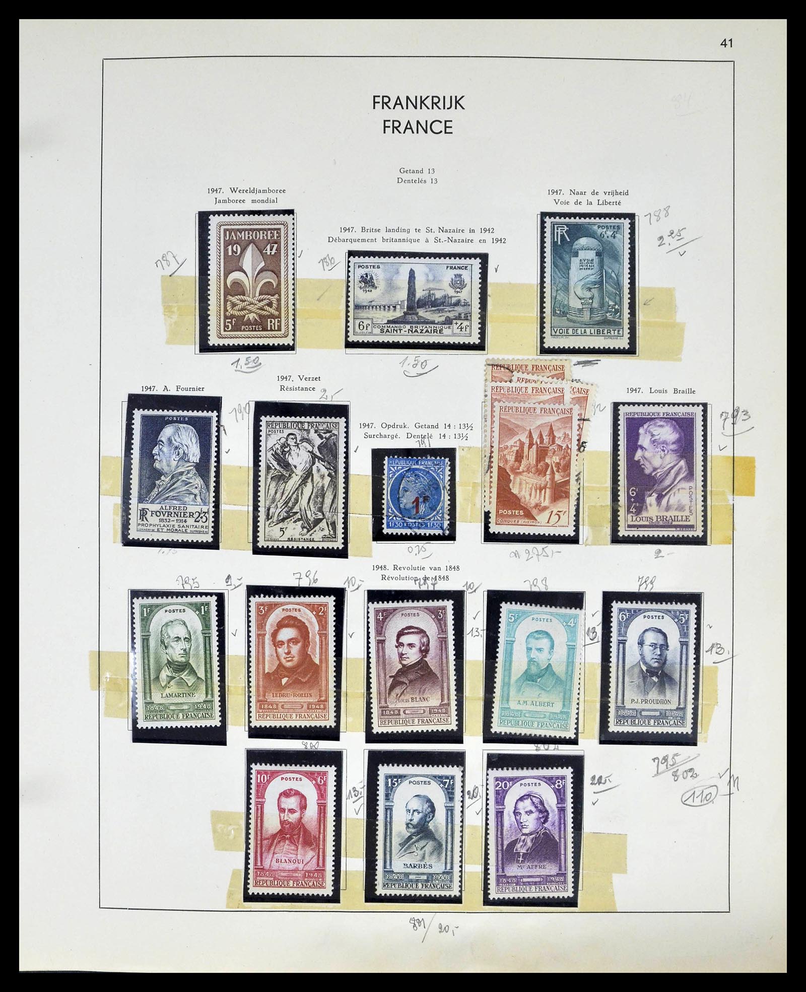 39325 0041 - Postzegelverzameling 39325 Frankrijk 1876-1968.