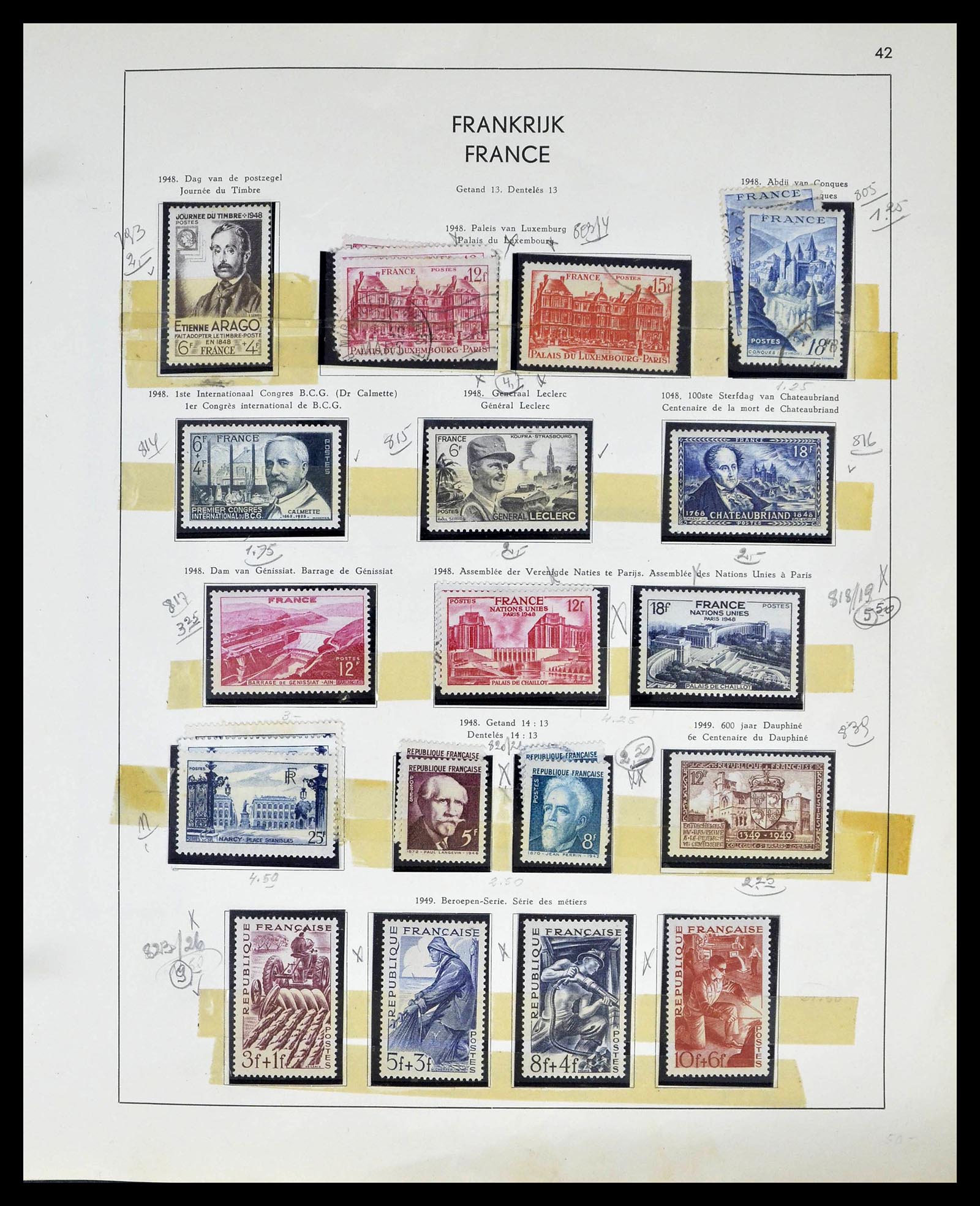 39325 0042 - Postzegelverzameling 39325 Frankrijk 1876-1968.