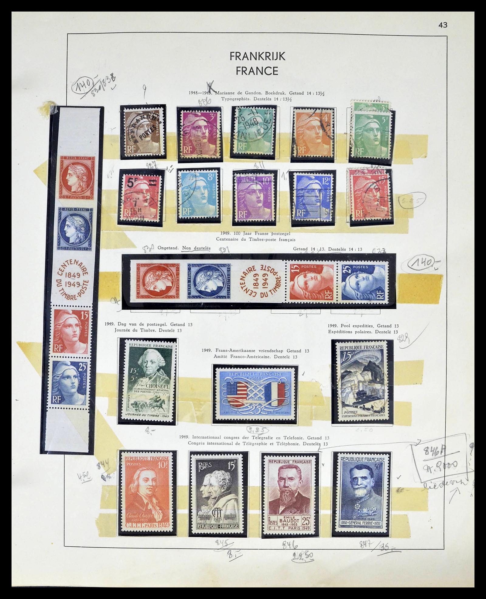 39325 0043 - Postzegelverzameling 39325 Frankrijk 1876-1968.