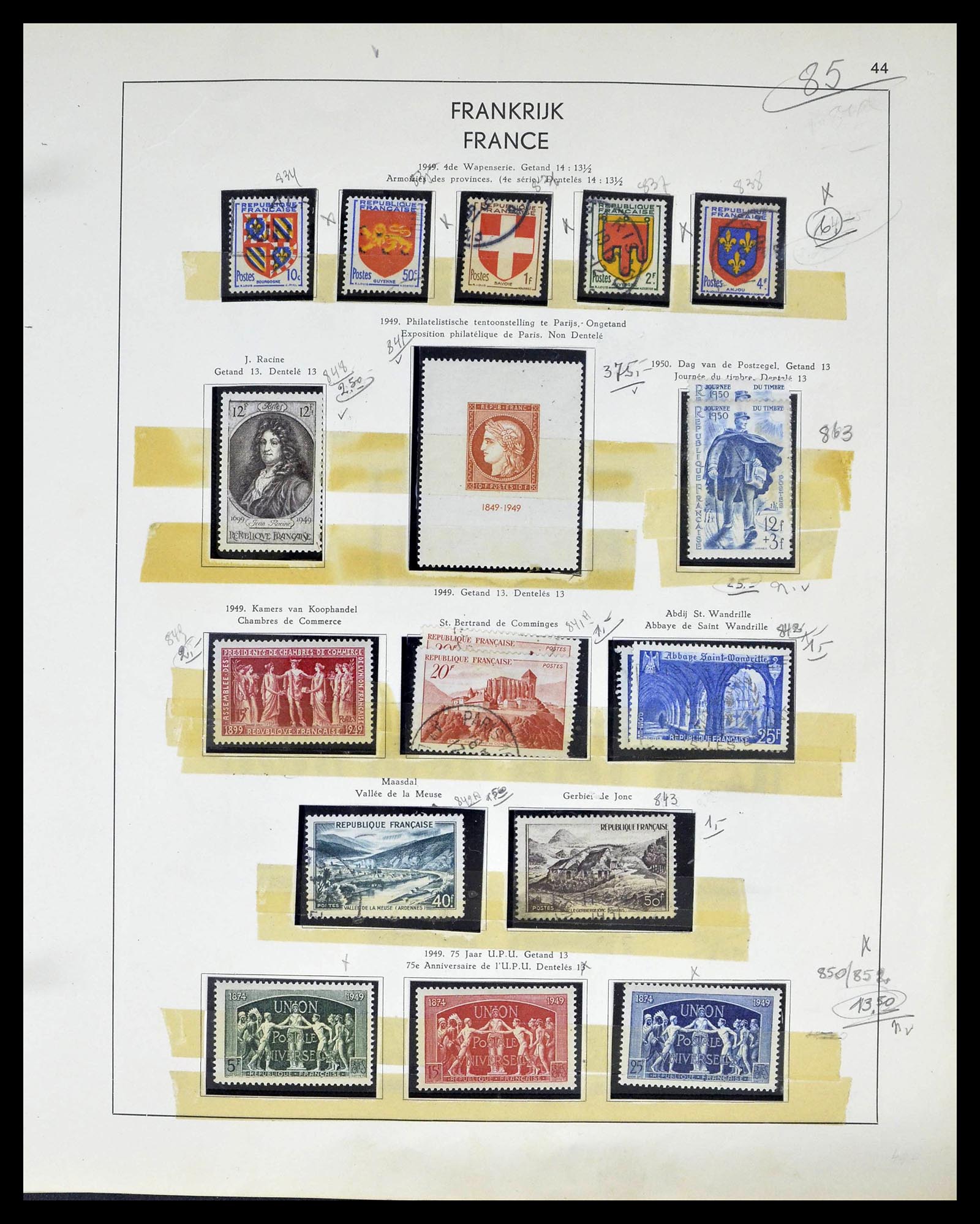 39325 0044 - Postzegelverzameling 39325 Frankrijk 1876-1968.