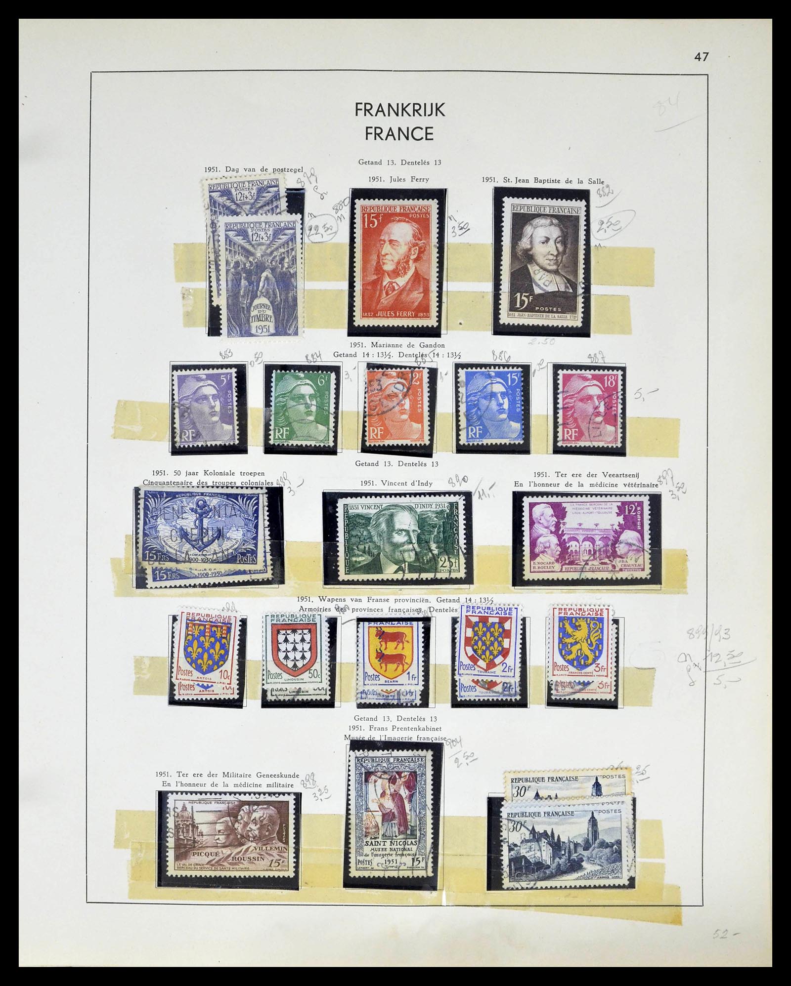 39325 0047 - Postzegelverzameling 39325 Frankrijk 1876-1968.