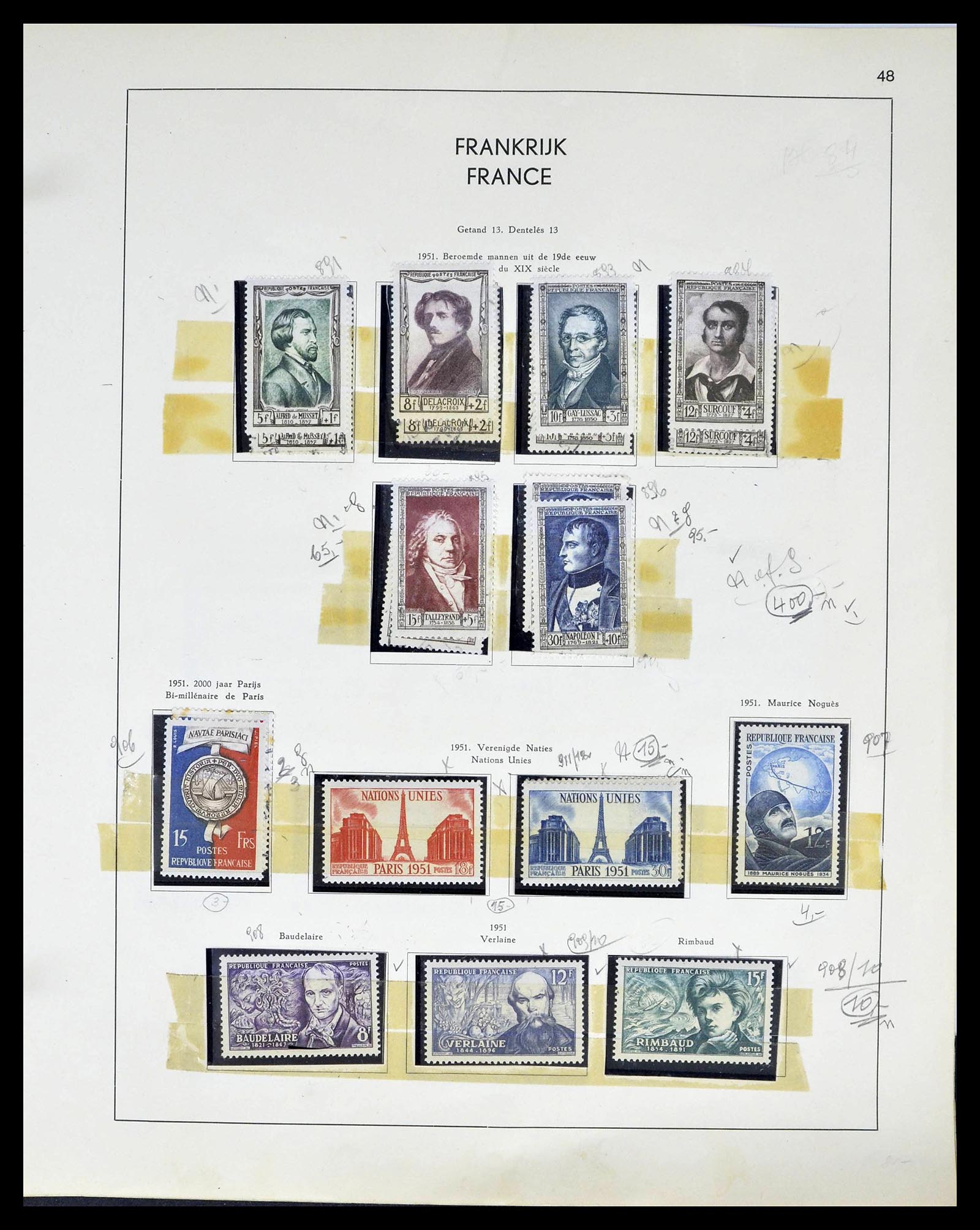 39325 0048 - Postzegelverzameling 39325 Frankrijk 1876-1968.