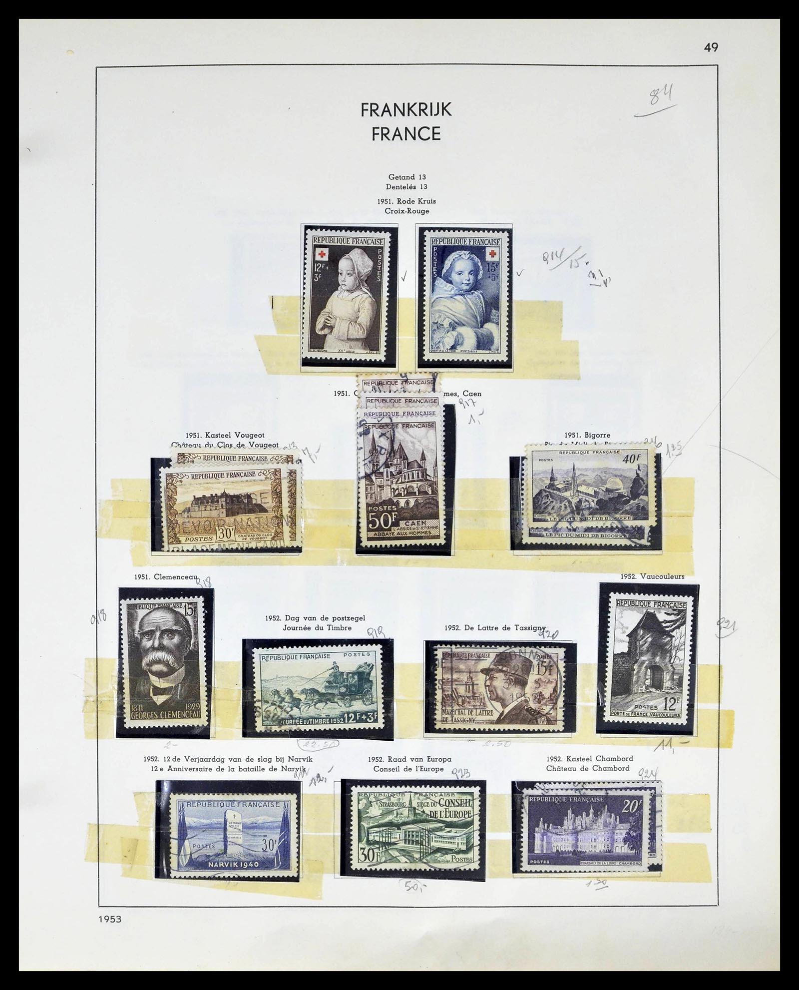 39325 0049 - Postzegelverzameling 39325 Frankrijk 1876-1968.