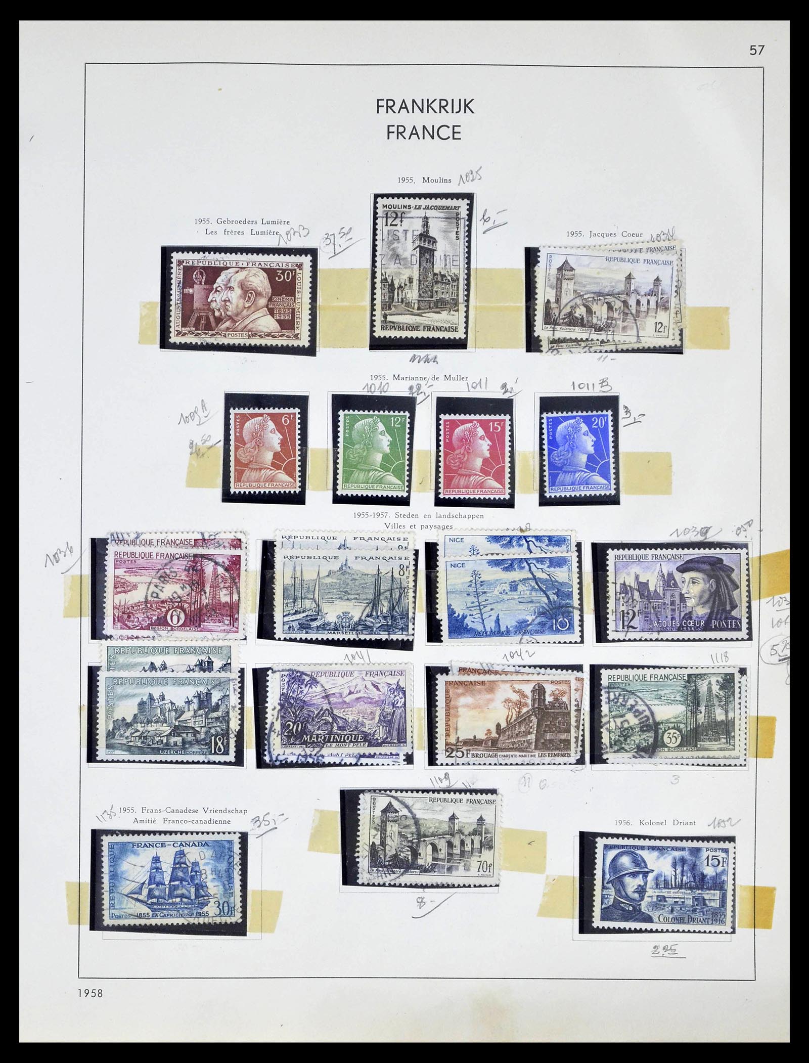 39325 0057 - Postzegelverzameling 39325 Frankrijk 1876-1968.