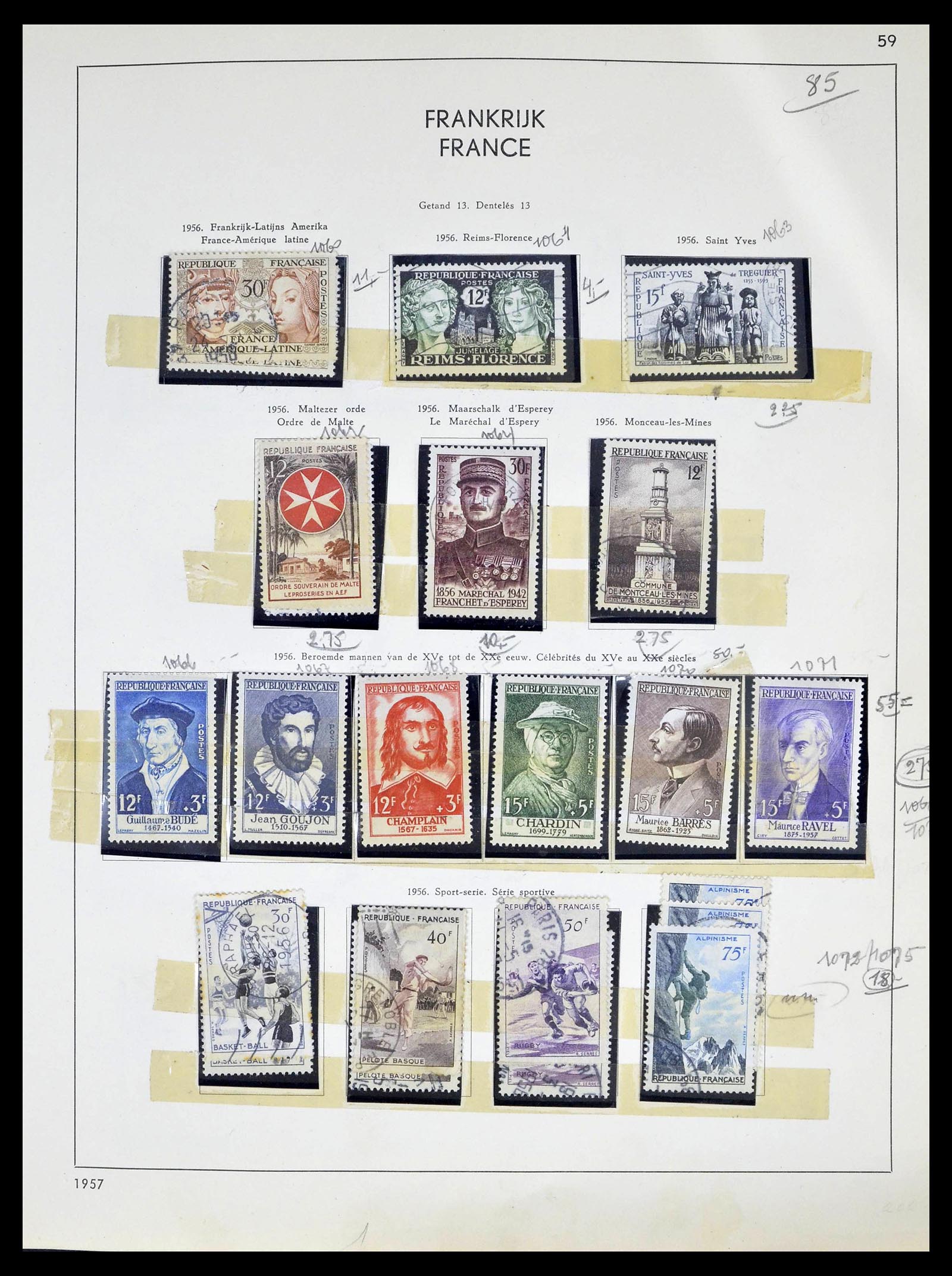 39325 0059 - Postzegelverzameling 39325 Frankrijk 1876-1968.