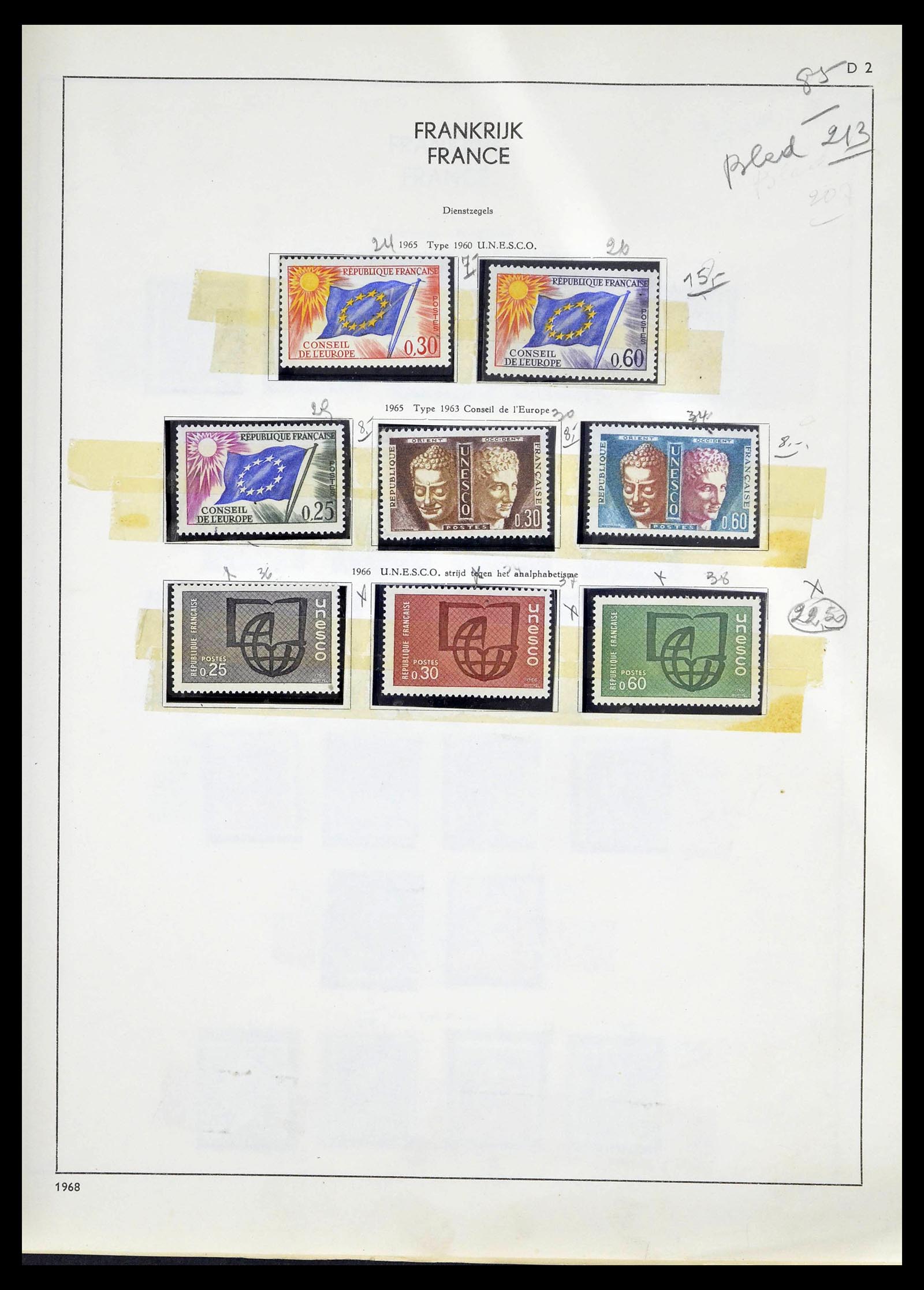 39325 0103 - Postzegelverzameling 39325 Frankrijk 1876-1968.