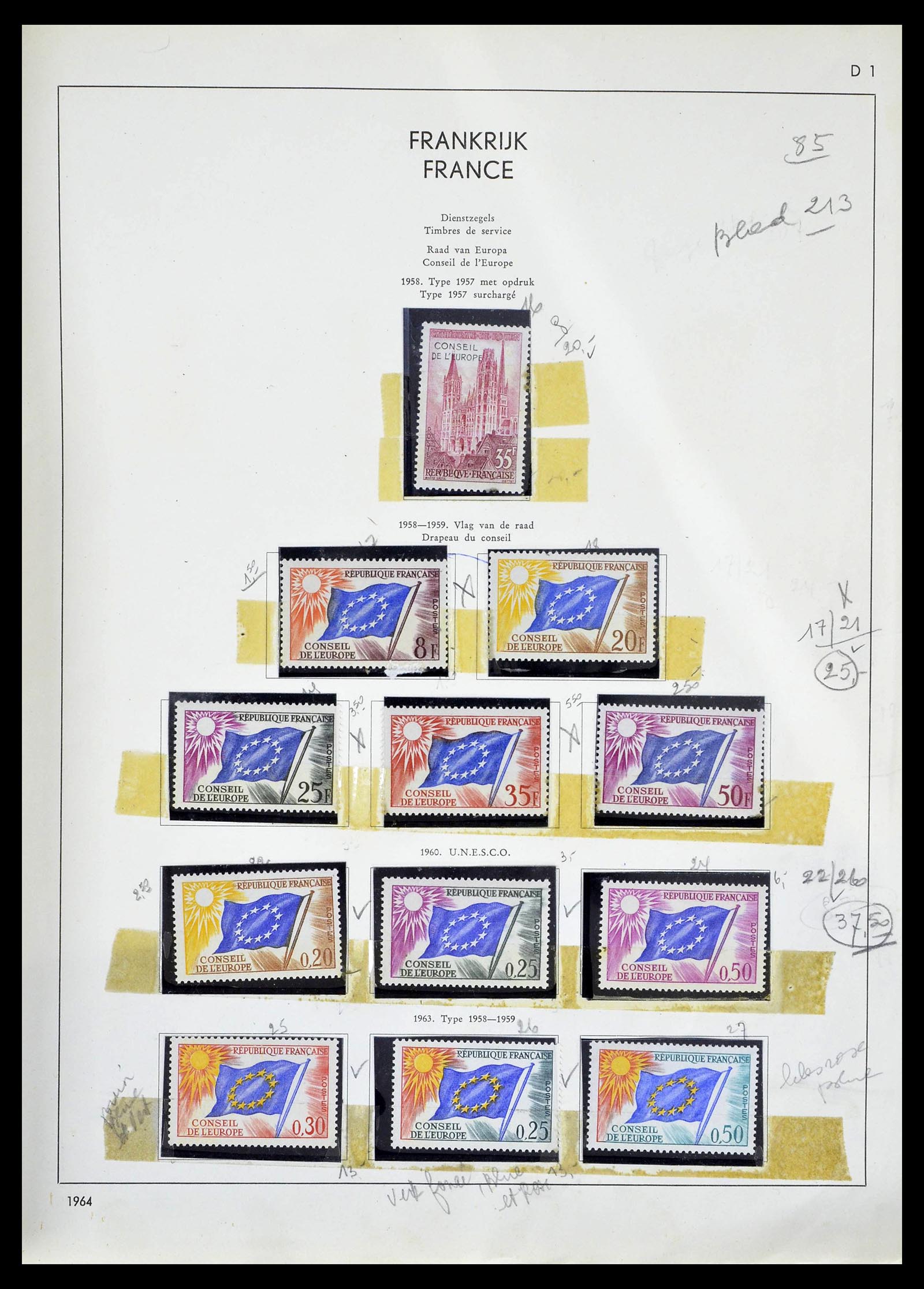 39325 0109 - Postzegelverzameling 39325 Frankrijk 1876-1968.