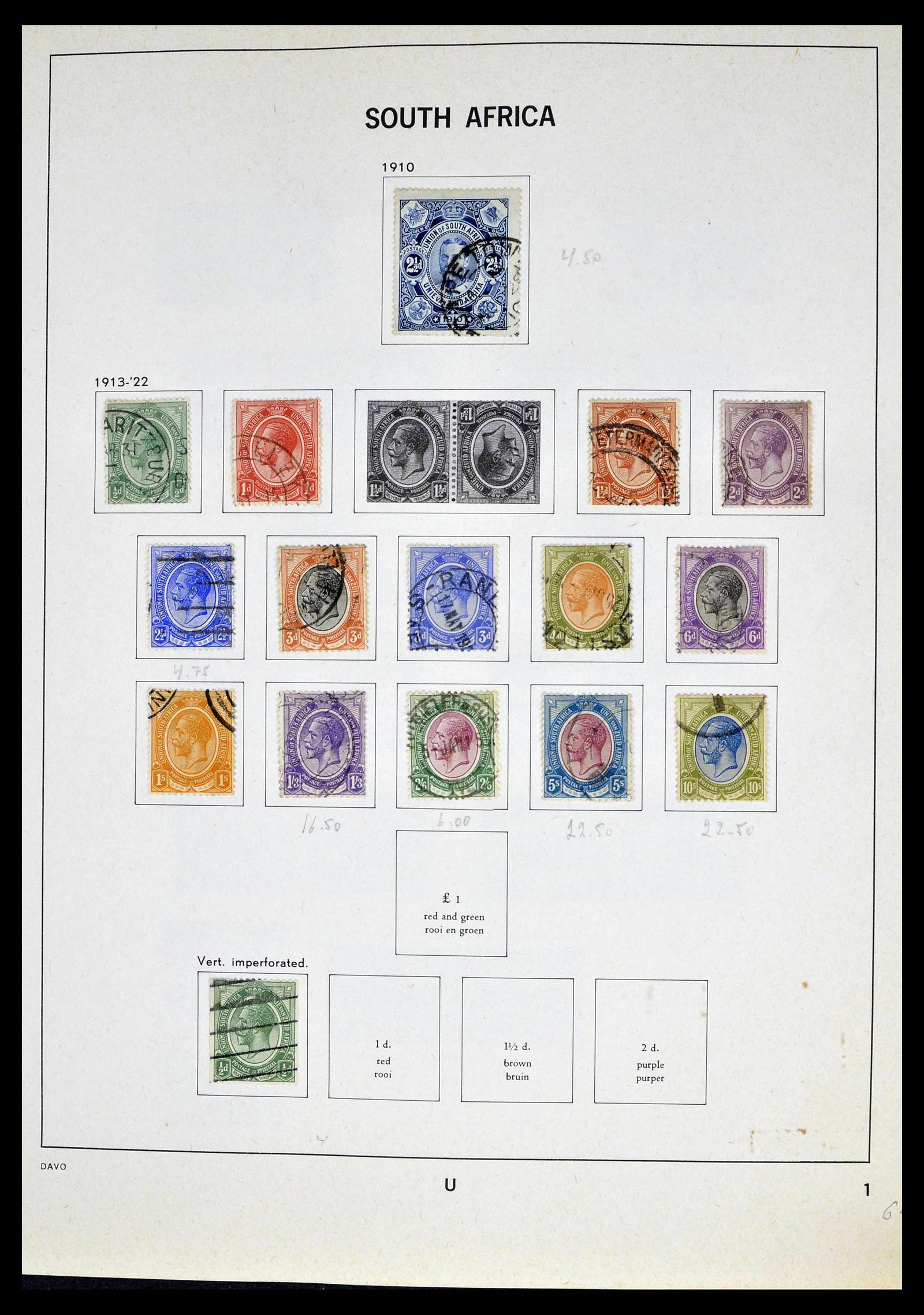 39327 0001 - Postzegelverzameling 39327 Zuid Afrika 1910-1998.