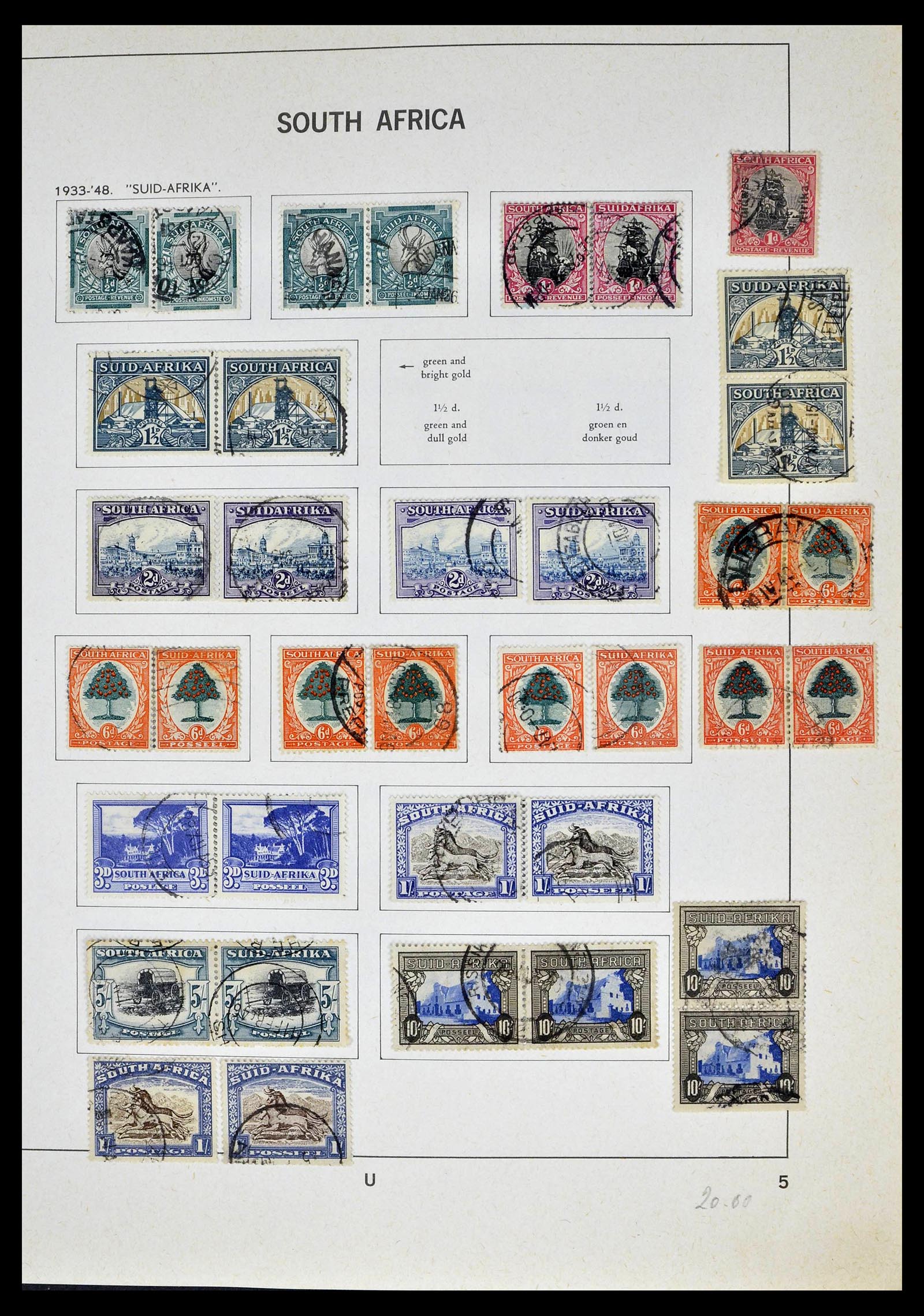39327 0005 - Postzegelverzameling 39327 Zuid Afrika 1910-1998.