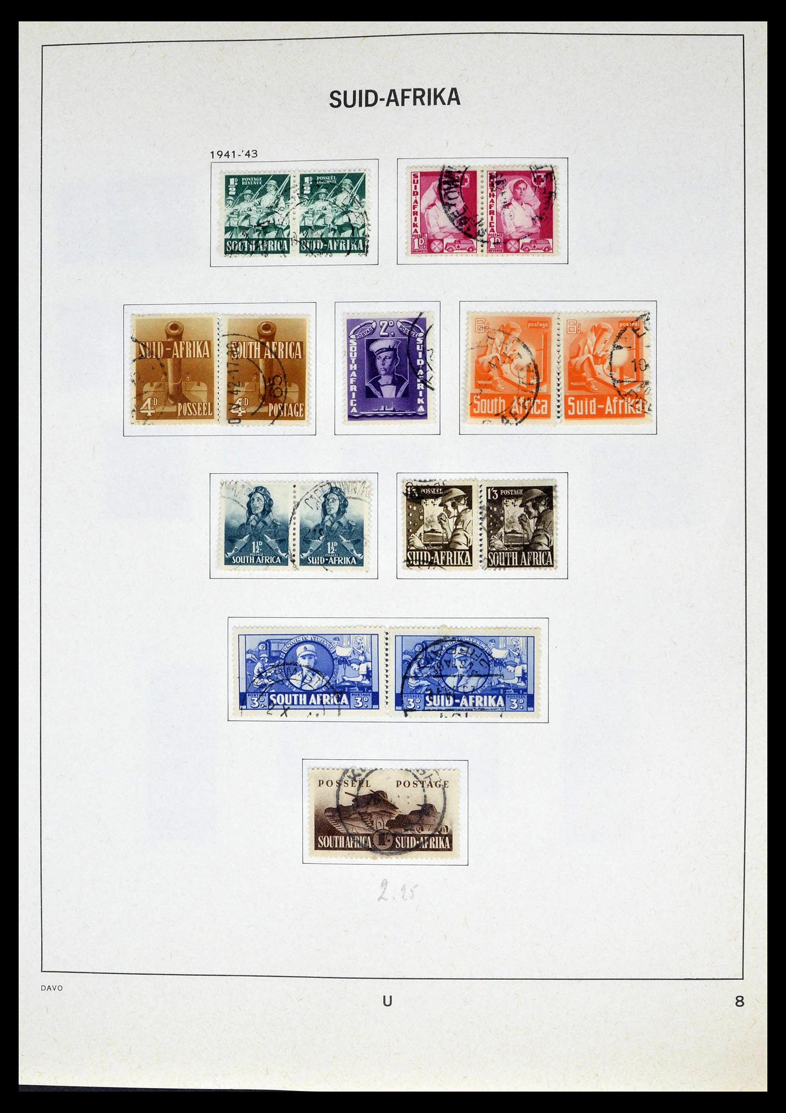 39327 0008 - Postzegelverzameling 39327 Zuid Afrika 1910-1998.