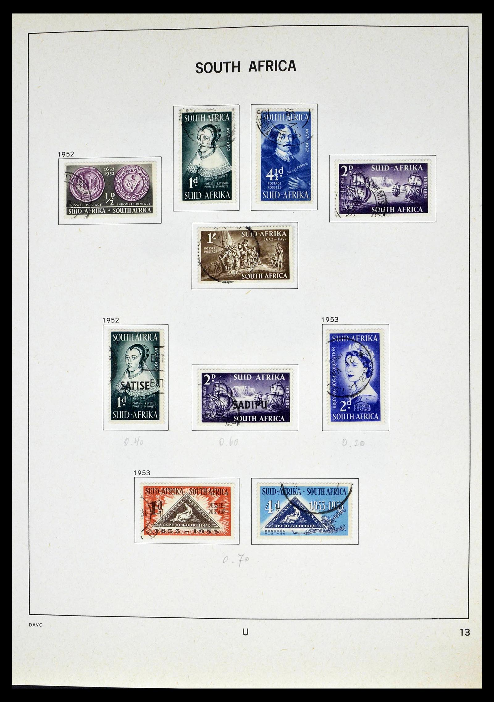 39327 0014 - Postzegelverzameling 39327 Zuid Afrika 1910-1998.