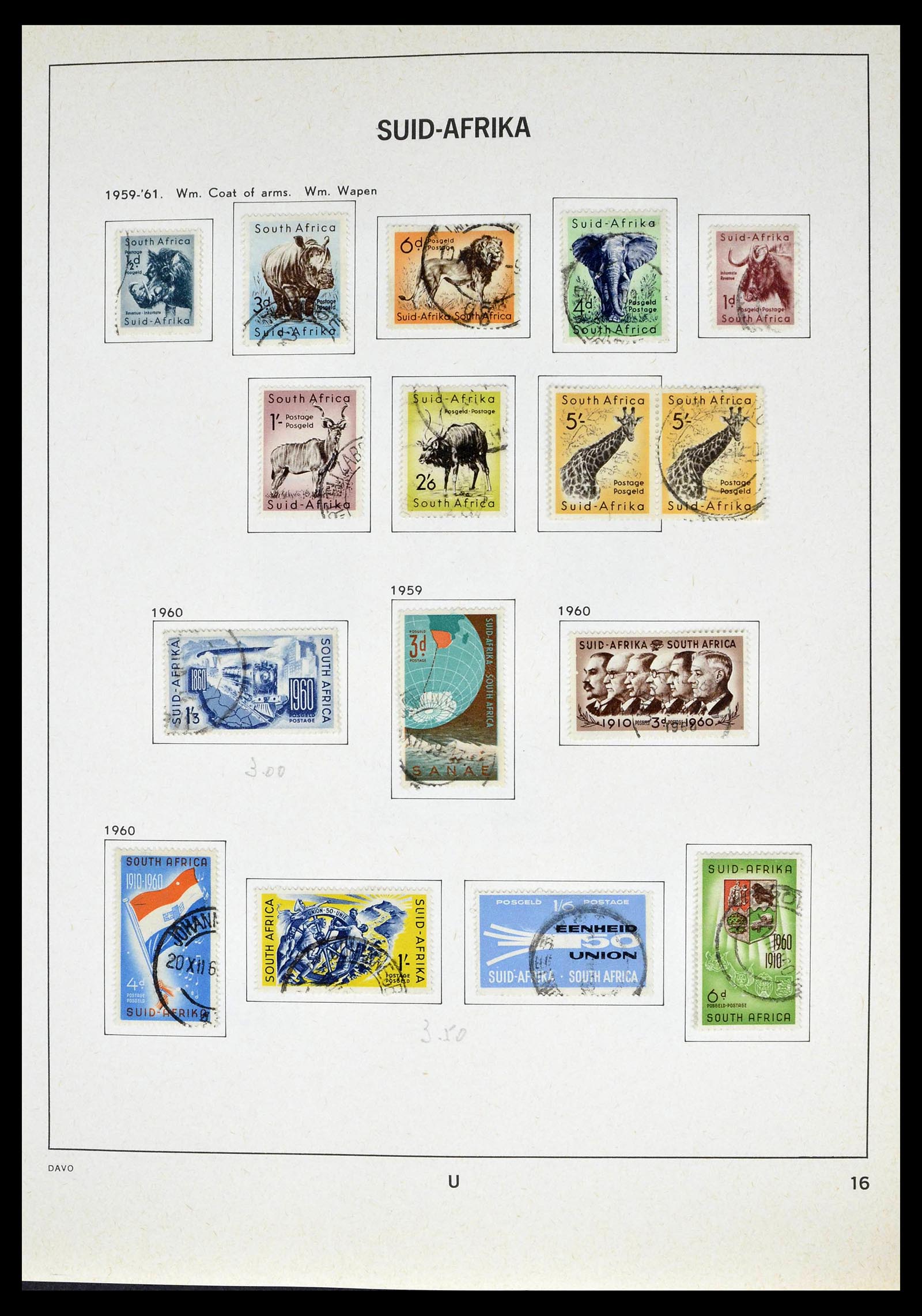39327 0017 - Postzegelverzameling 39327 Zuid Afrika 1910-1998.