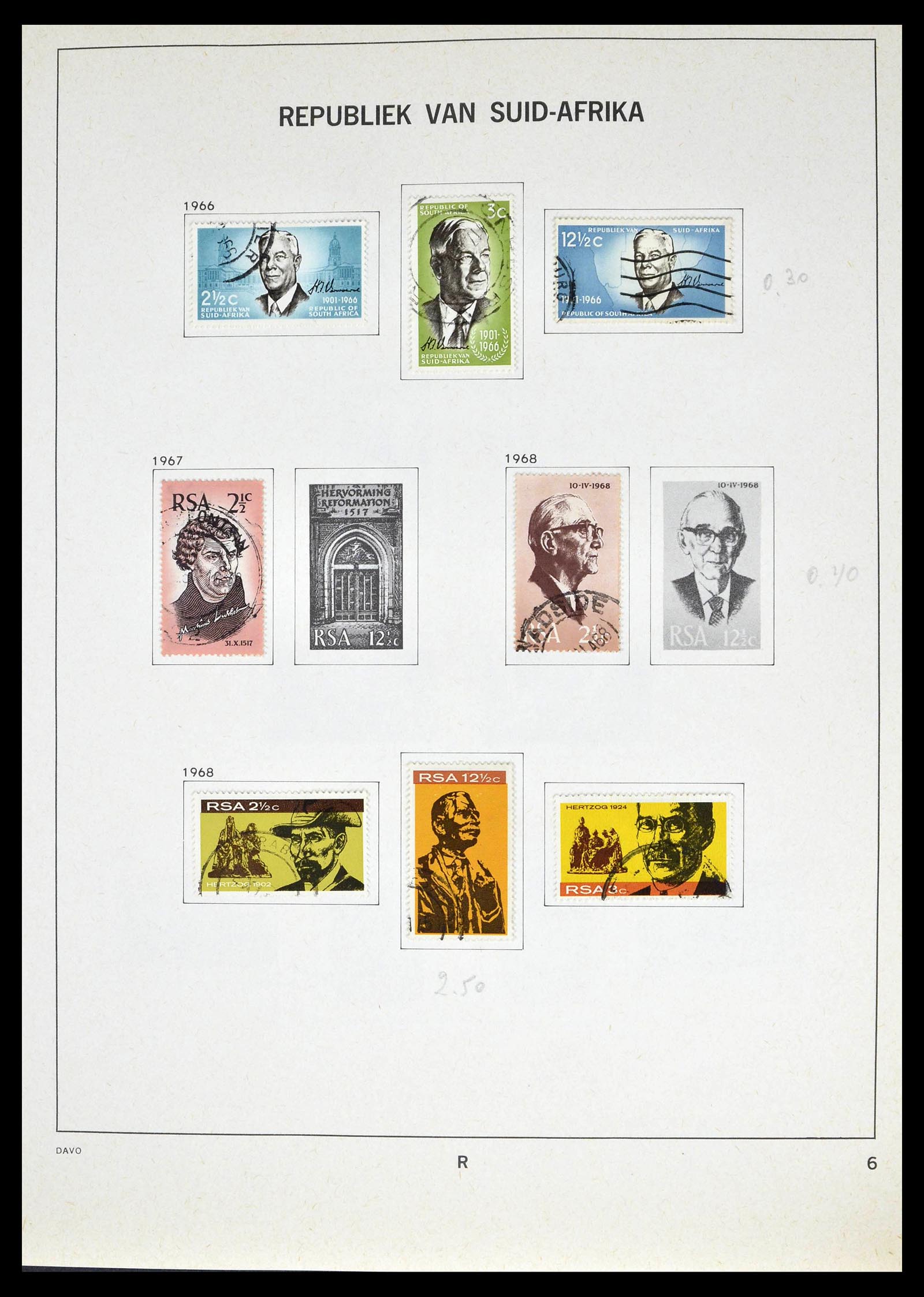 39327 0032 - Postzegelverzameling 39327 Zuid Afrika 1910-1998.
