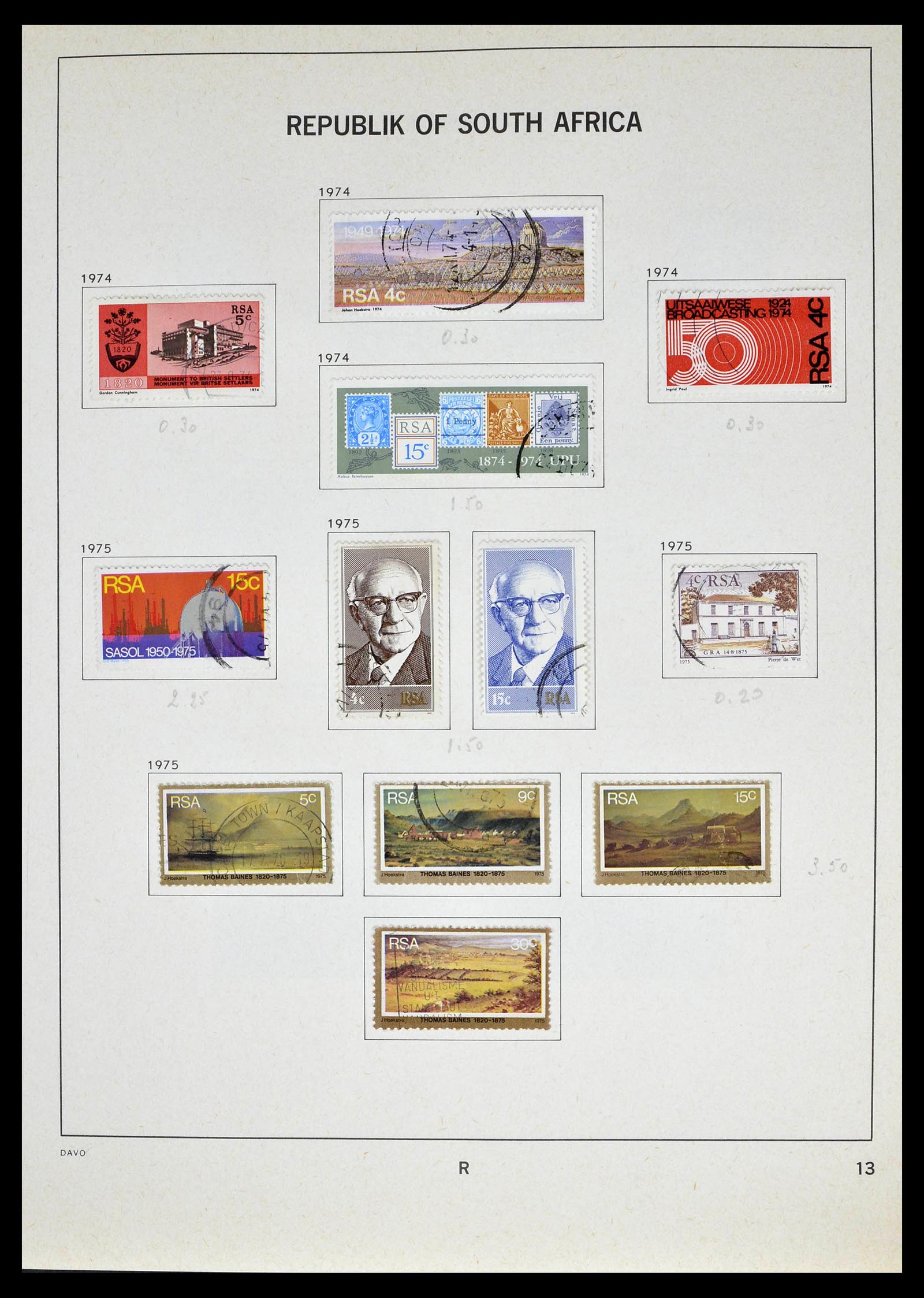 39327 0039 - Stamp collection 39327 South Africa 1910-1998.