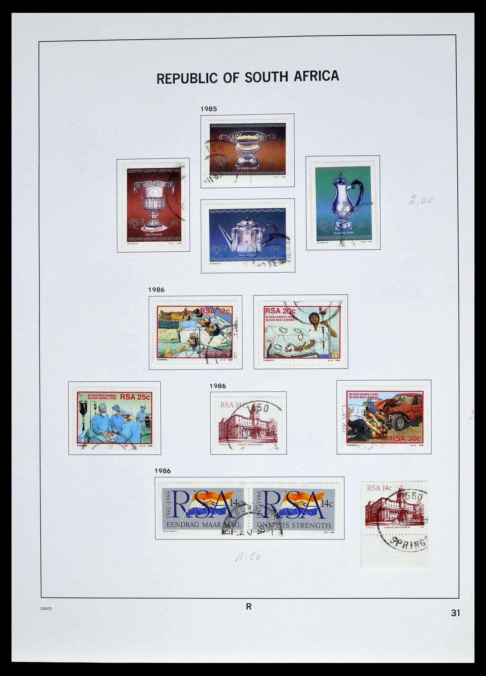 39327 0057 - Postzegelverzameling 39327 Zuid Afrika 1910-1998.