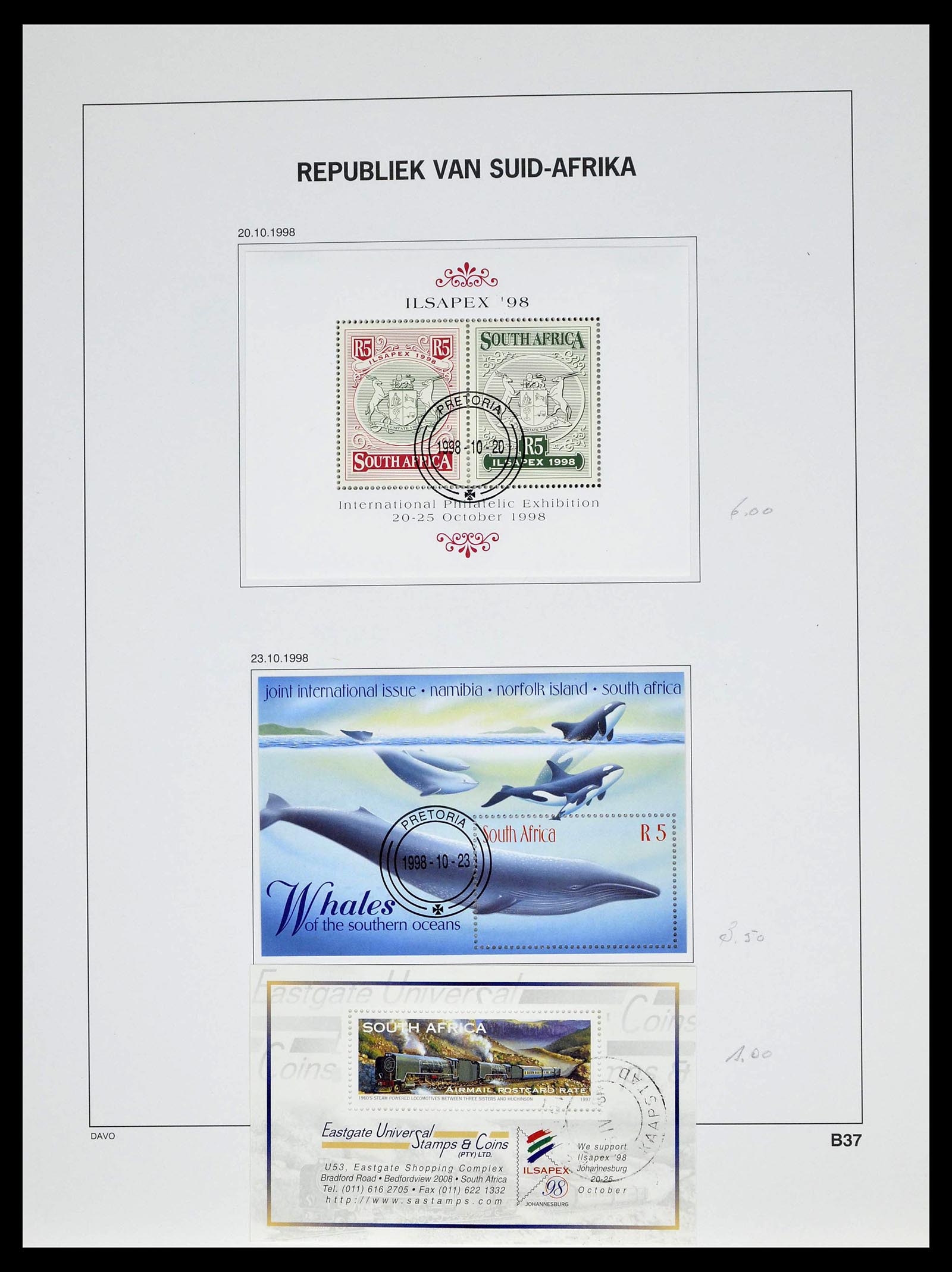 39327 0126 - Postzegelverzameling 39327 Zuid Afrika 1910-1998.