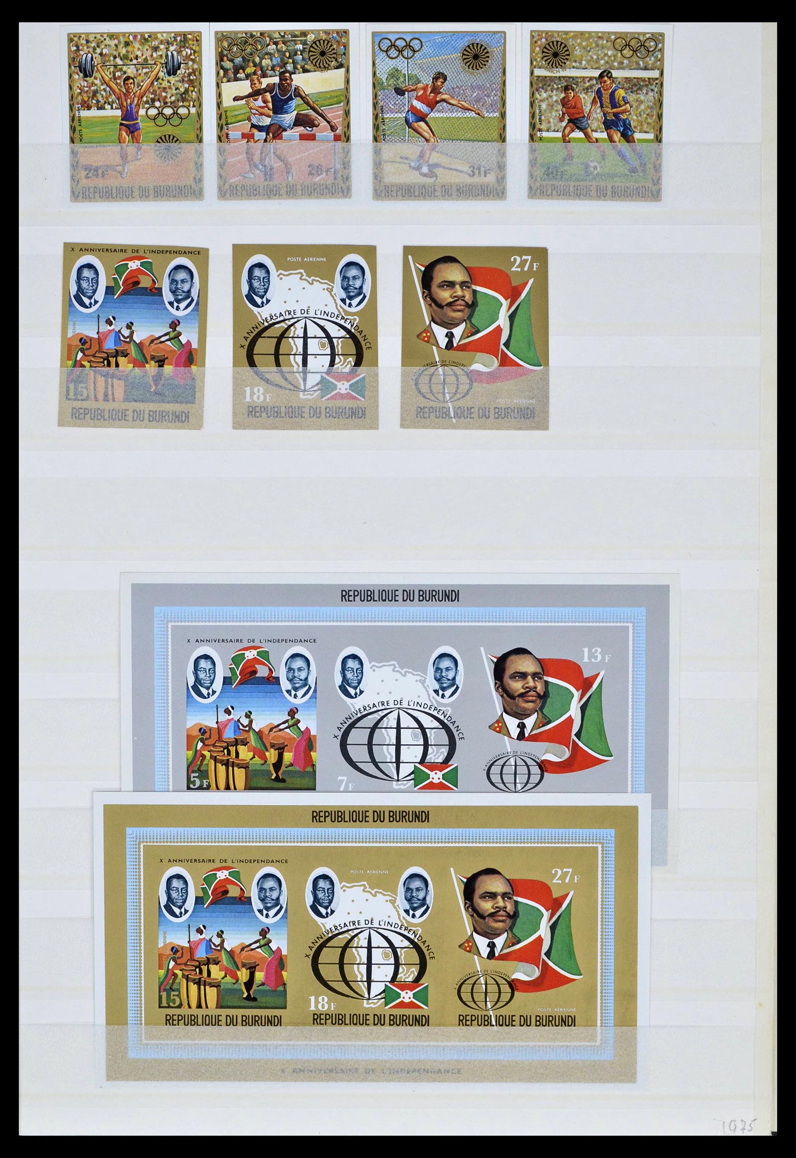 39328 0011 - Stamp collection 39328 Burundi imperforated 1962-1978.