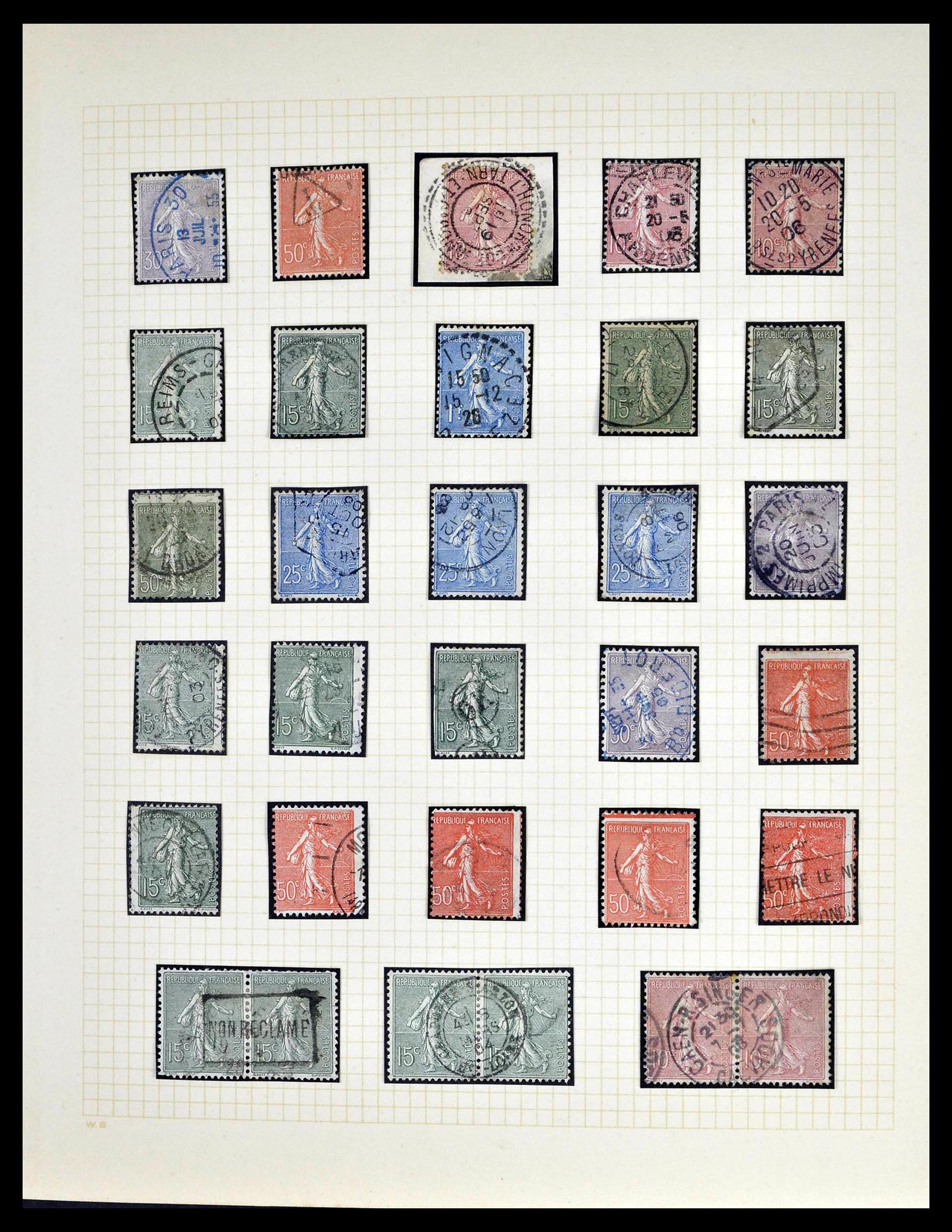 39329 0006 - Stamp collection 39329 France Semeuse.
