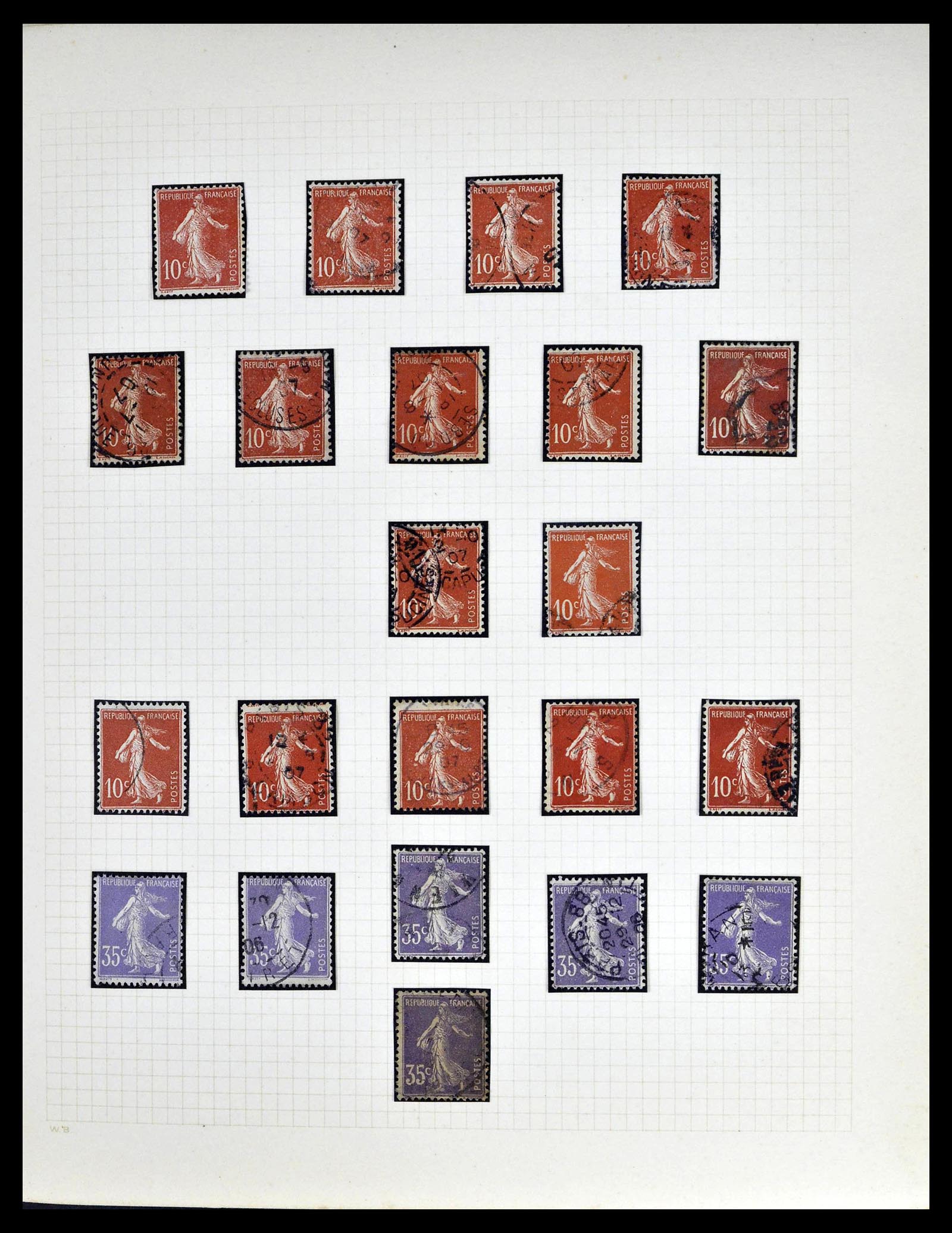 39329 0010 - Stamp collection 39329 France Semeuse.