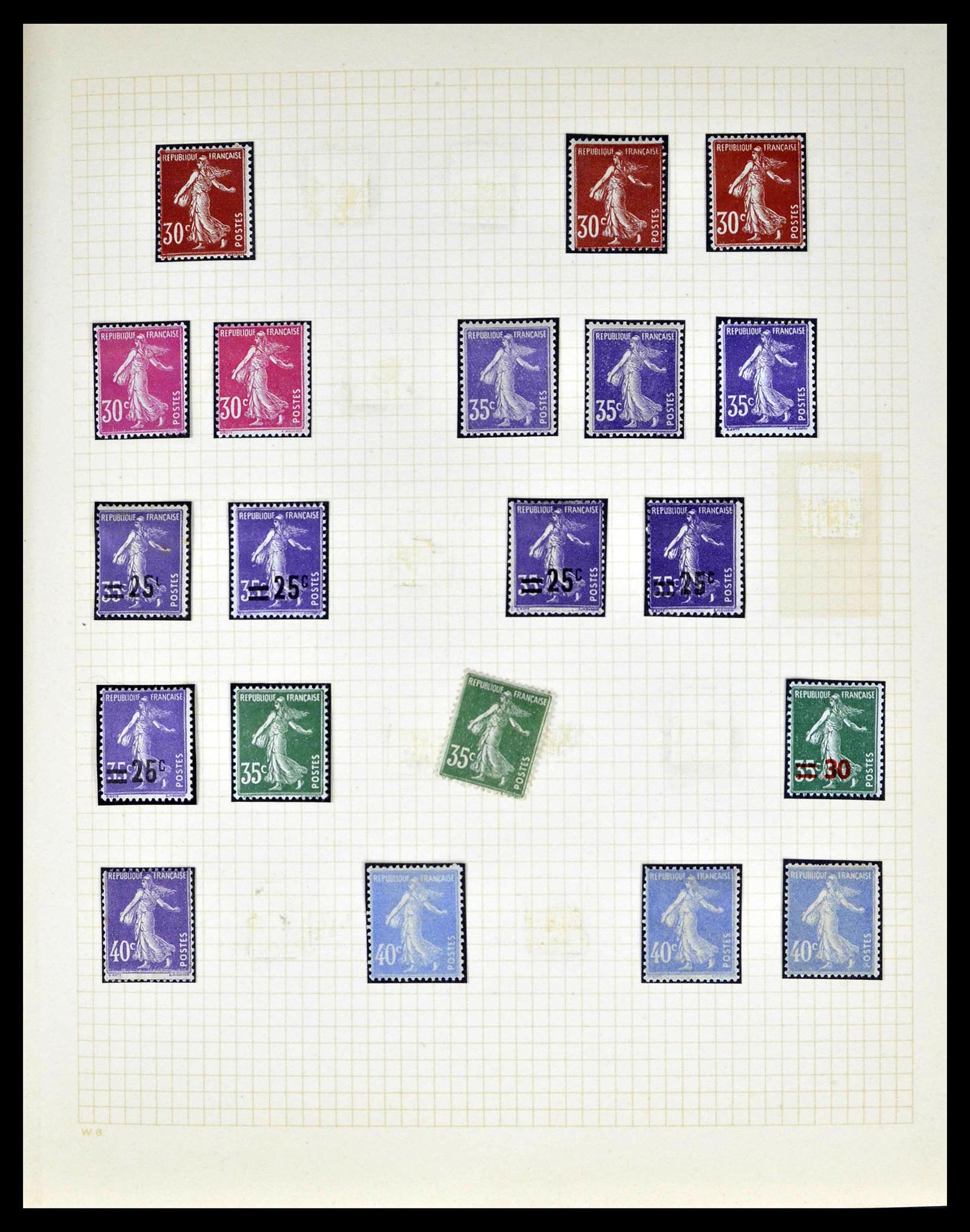 39329 0022 - Stamp collection 39329 France Semeuse.