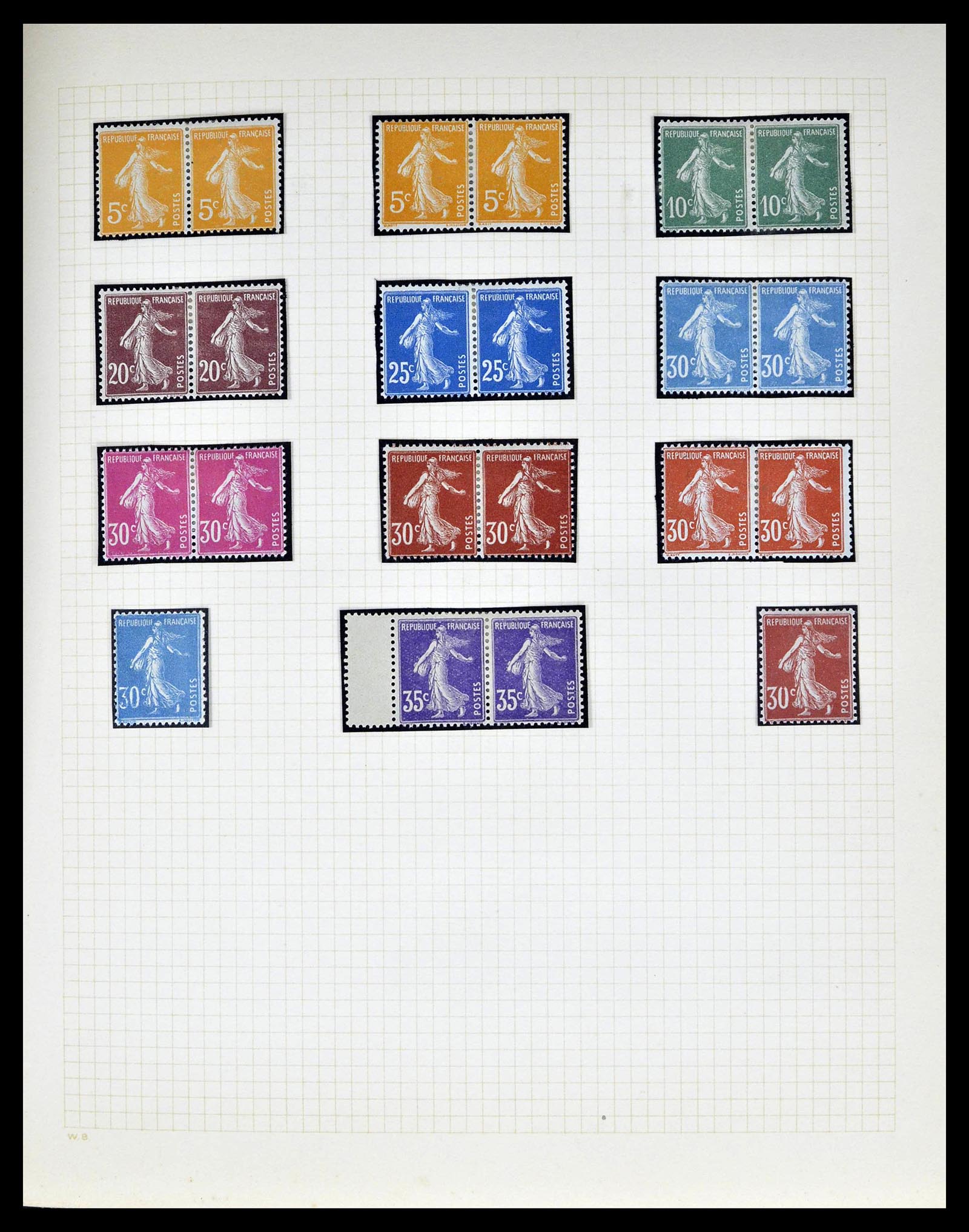 39329 0025 - Stamp collection 39329 France Semeuse.