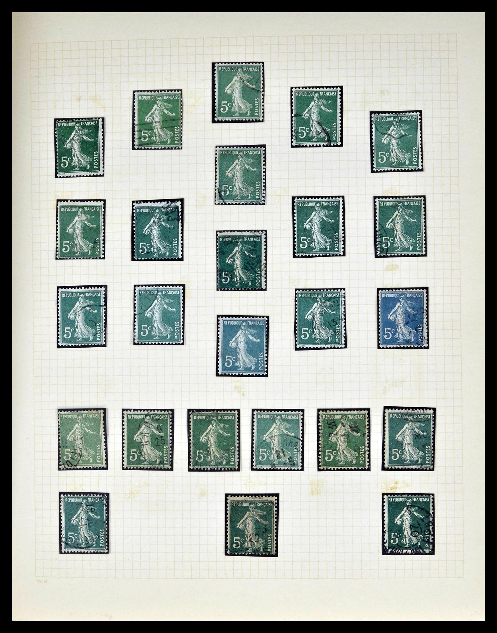 39329 0030 - Stamp collection 39329 France Semeuse.