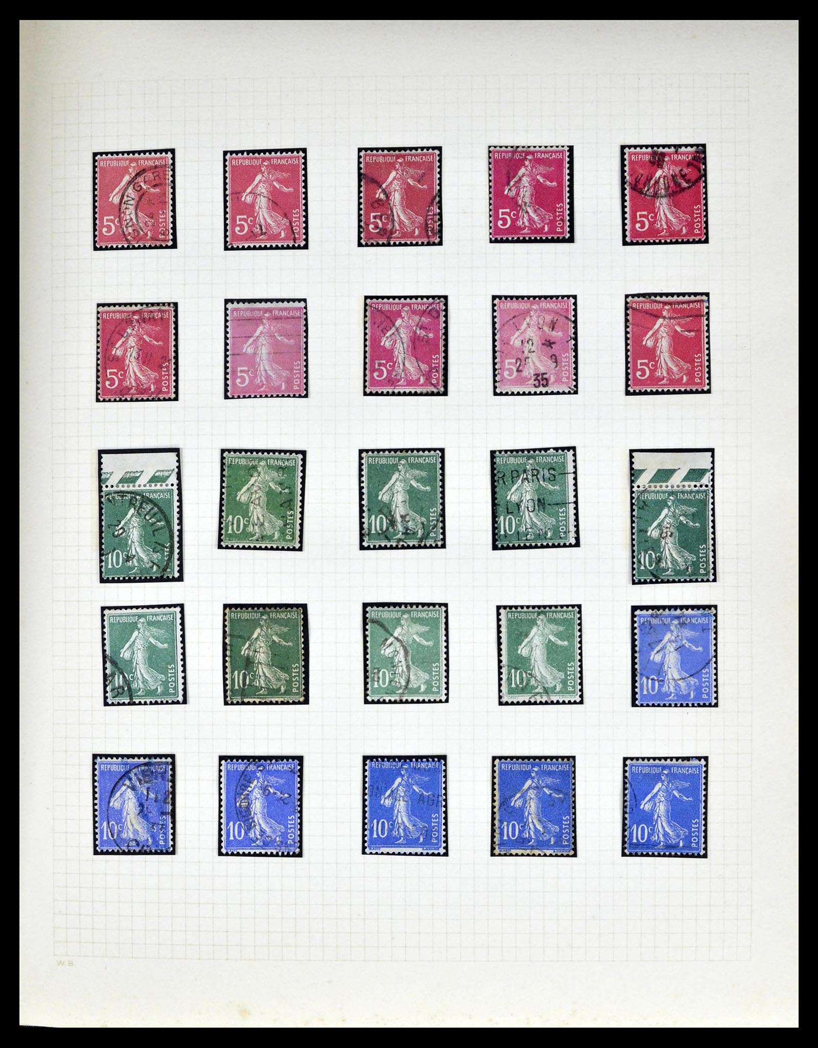 39329 0036 - Stamp collection 39329 France Semeuse.