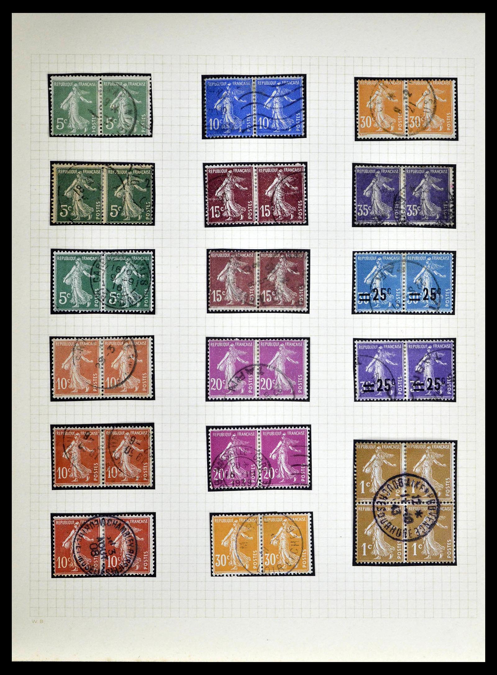 39329 0058 - Stamp collection 39329 France Semeuse.