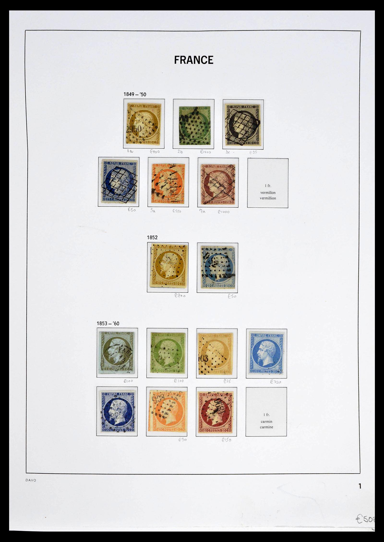 39335 0001 - Postzegelverzameling 39335 Frankrijk 1849-1969.